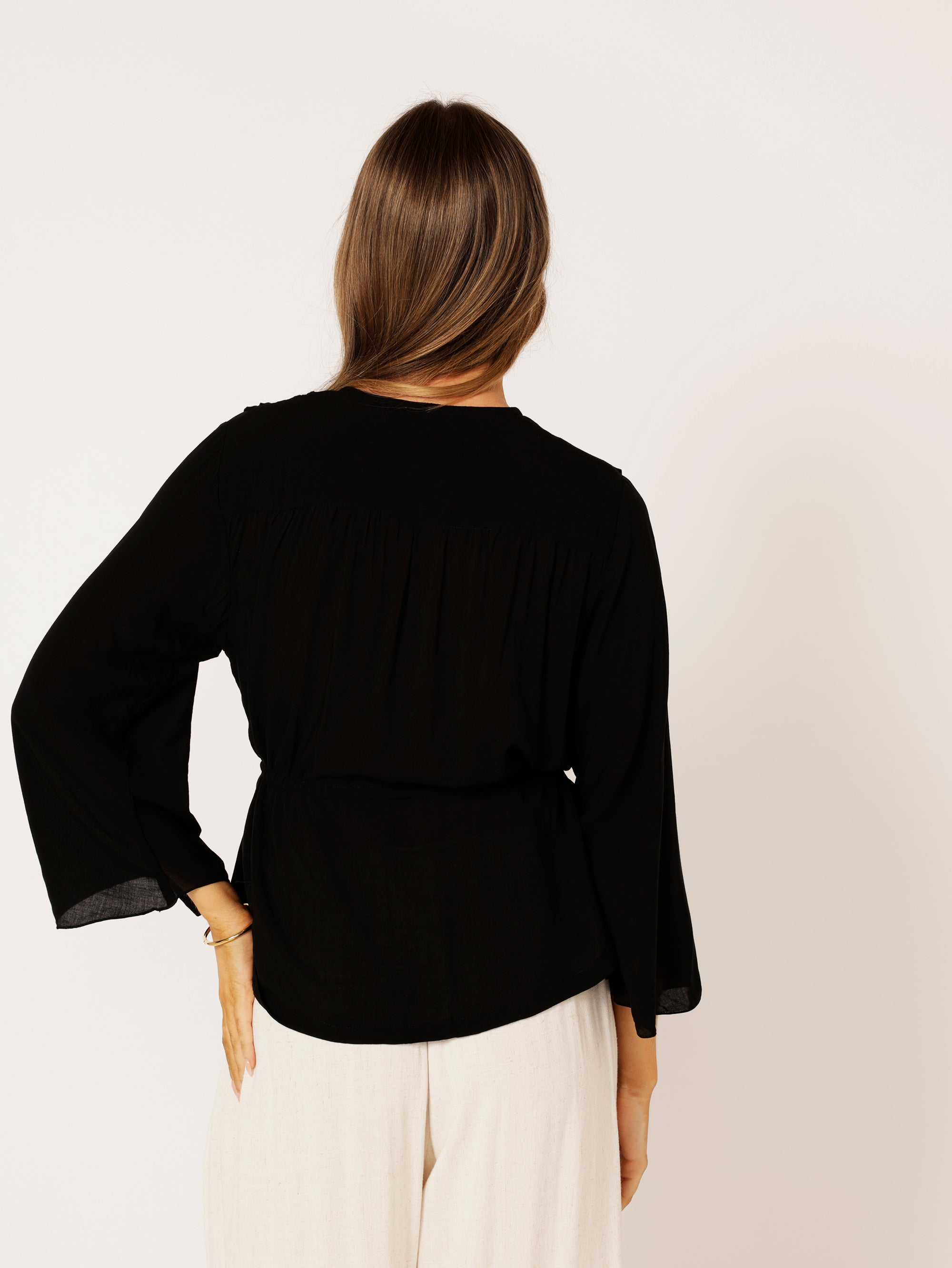 Duster Blouse | Black - Saffron Road