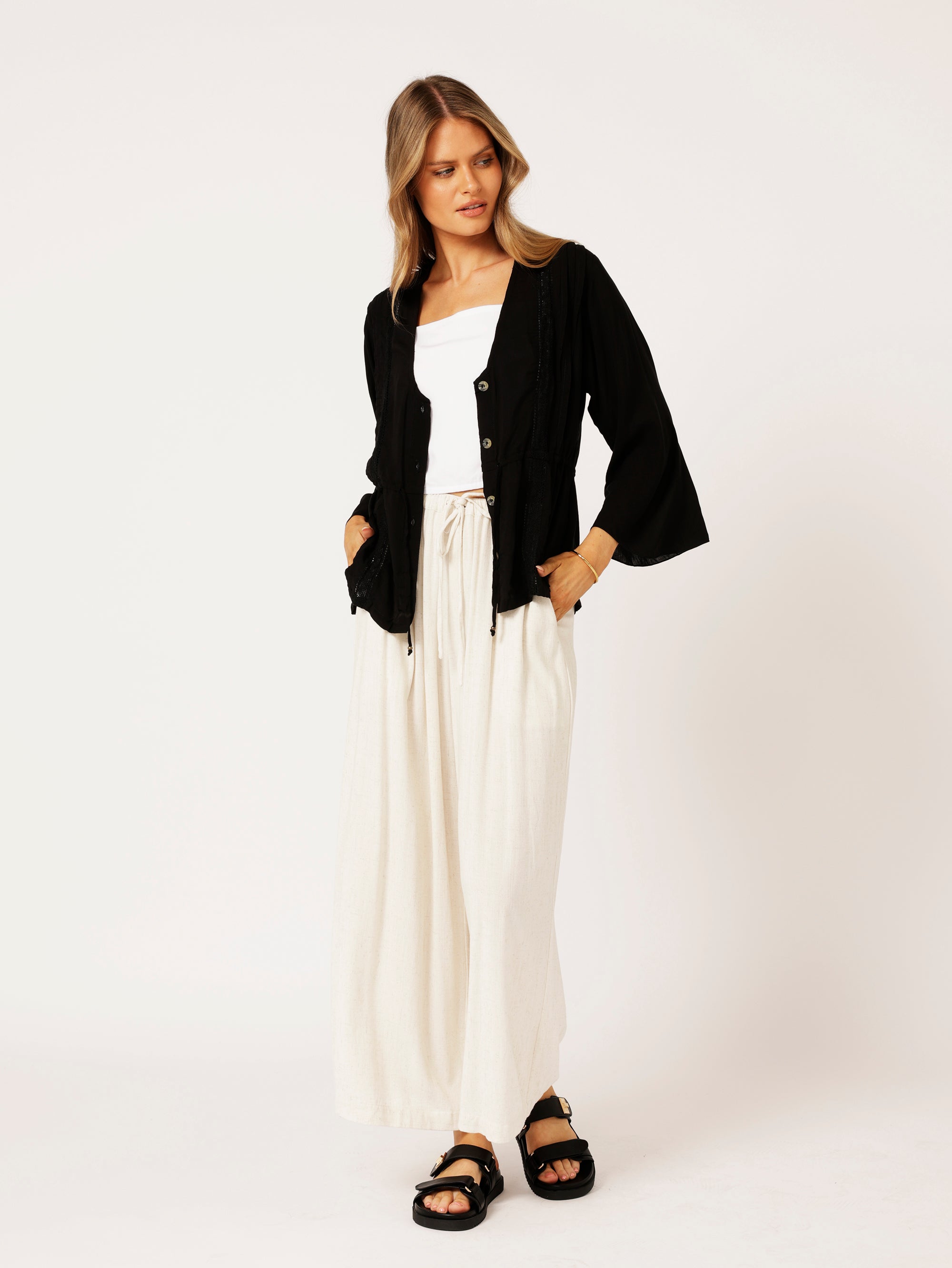 Duster Blouse | Black - Saffron Road