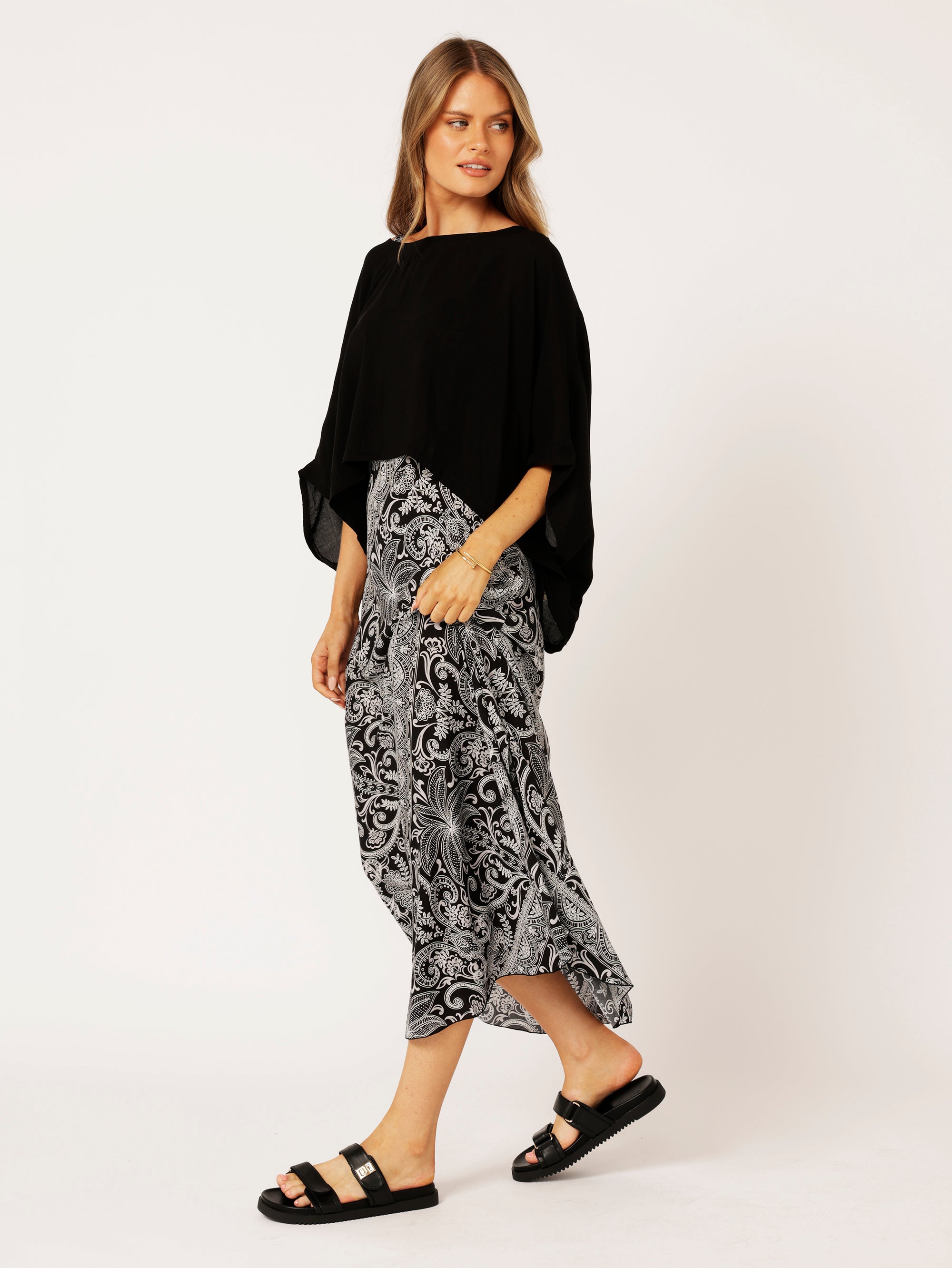 The Nat Top (Cropped) | Black - Saffron Road