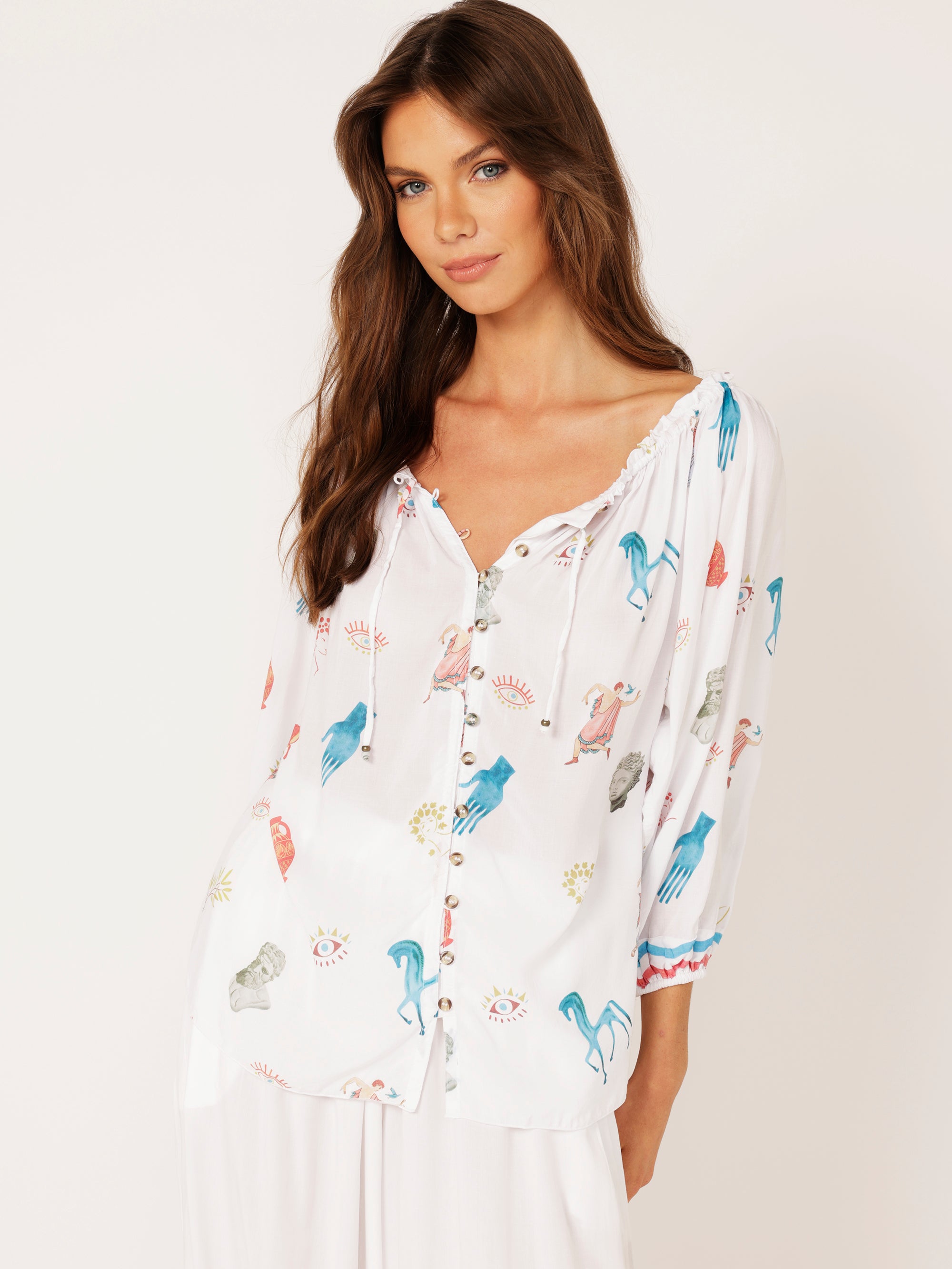 Paris Night Top | Grecian White - Saffron Road