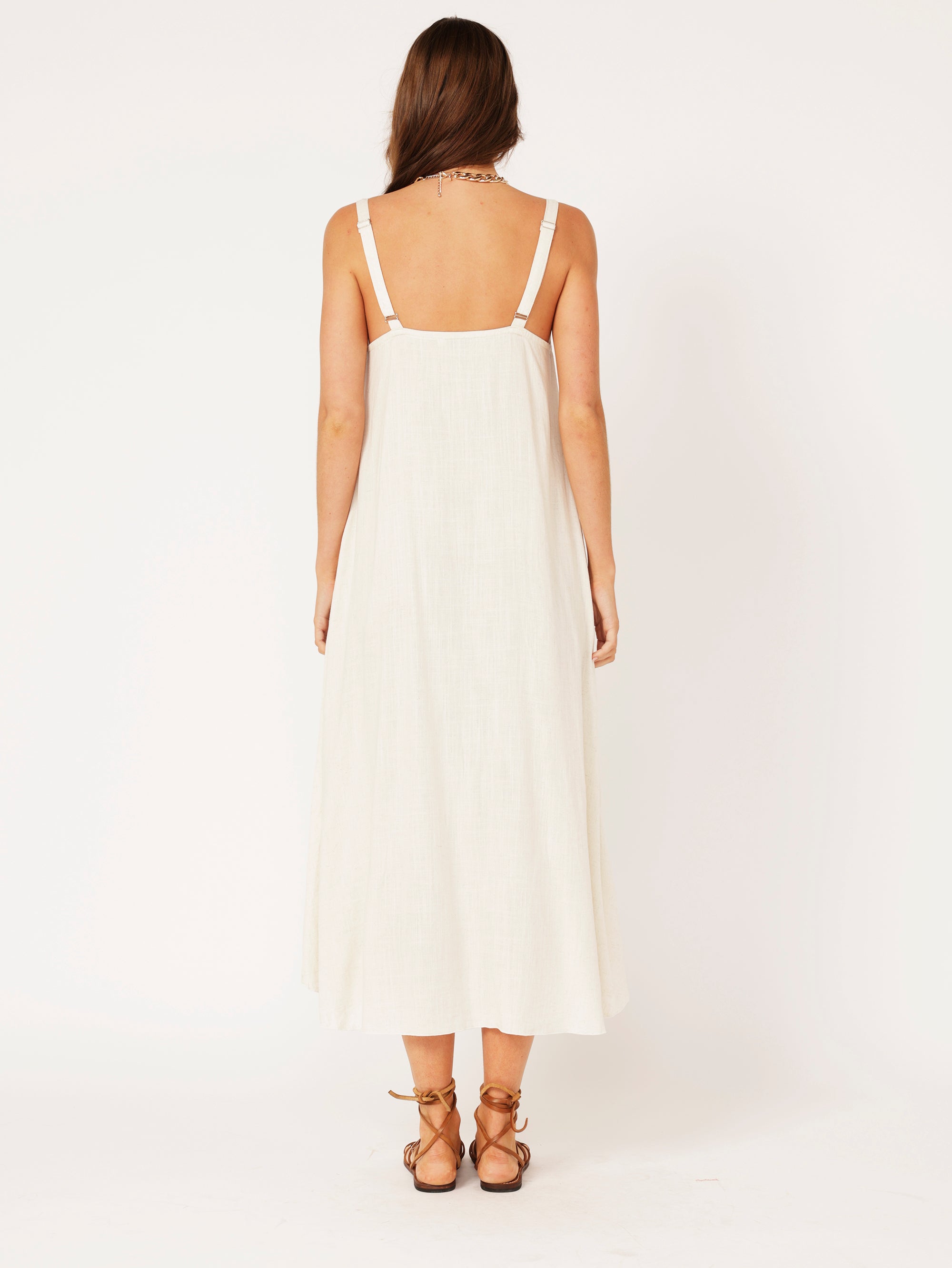 A-line Slip Dress | Wheat | Viscose Linen - Saffron Road