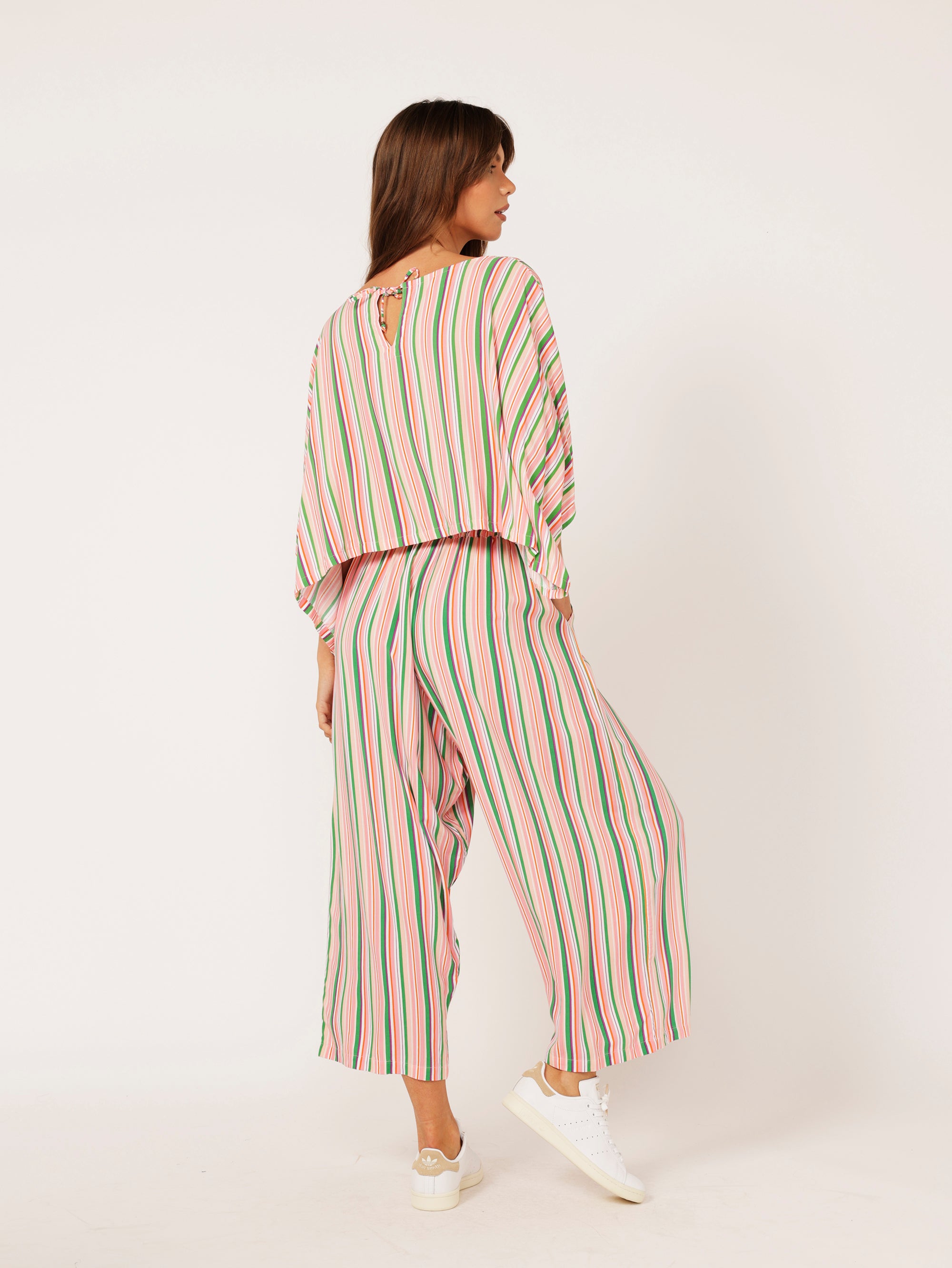 The Nat Top (Cropped) | Moroccan Stripe - Saffron Road