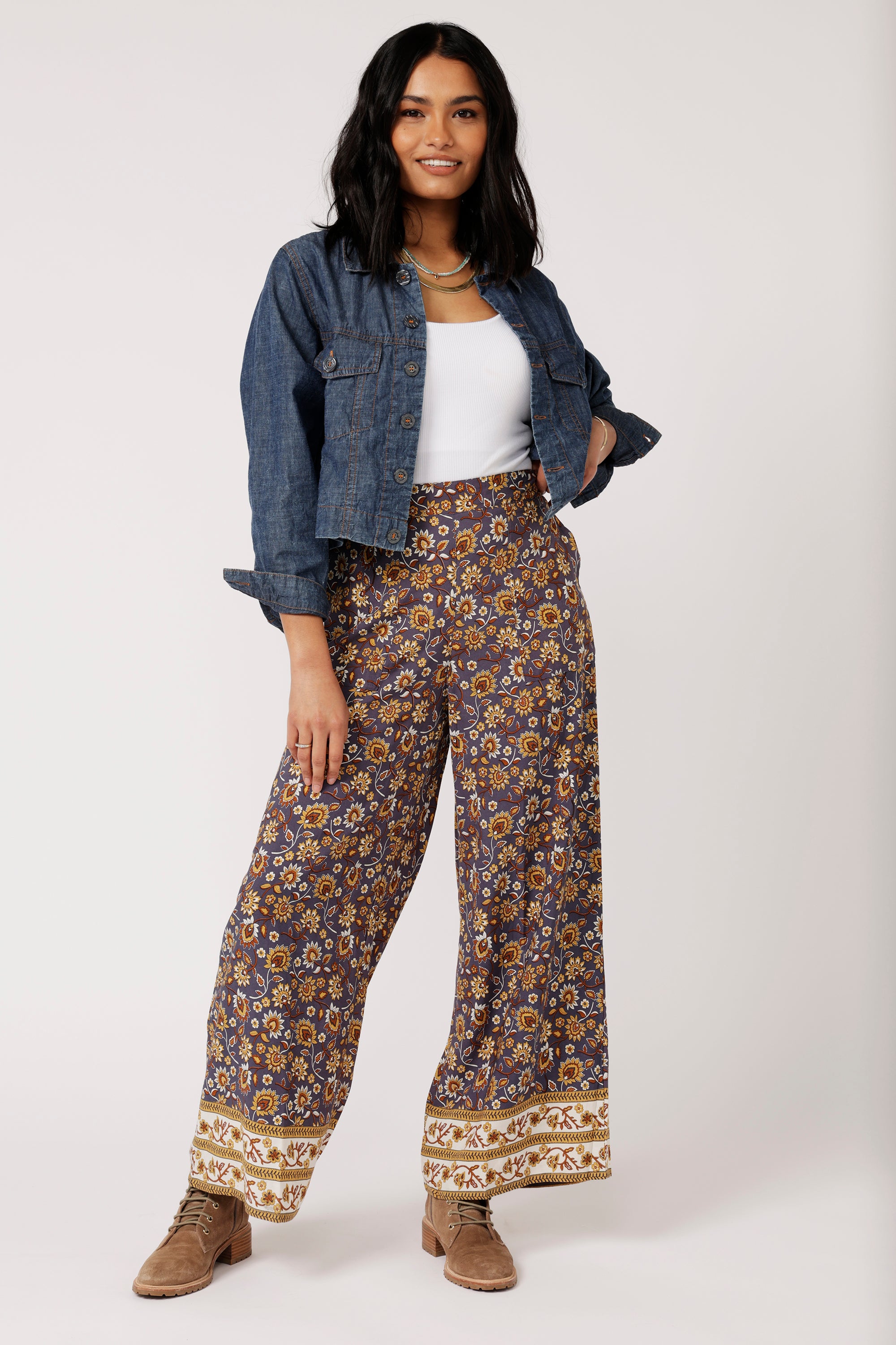 High Waisted Lounge Pants | Earth Flower - Saffron Road