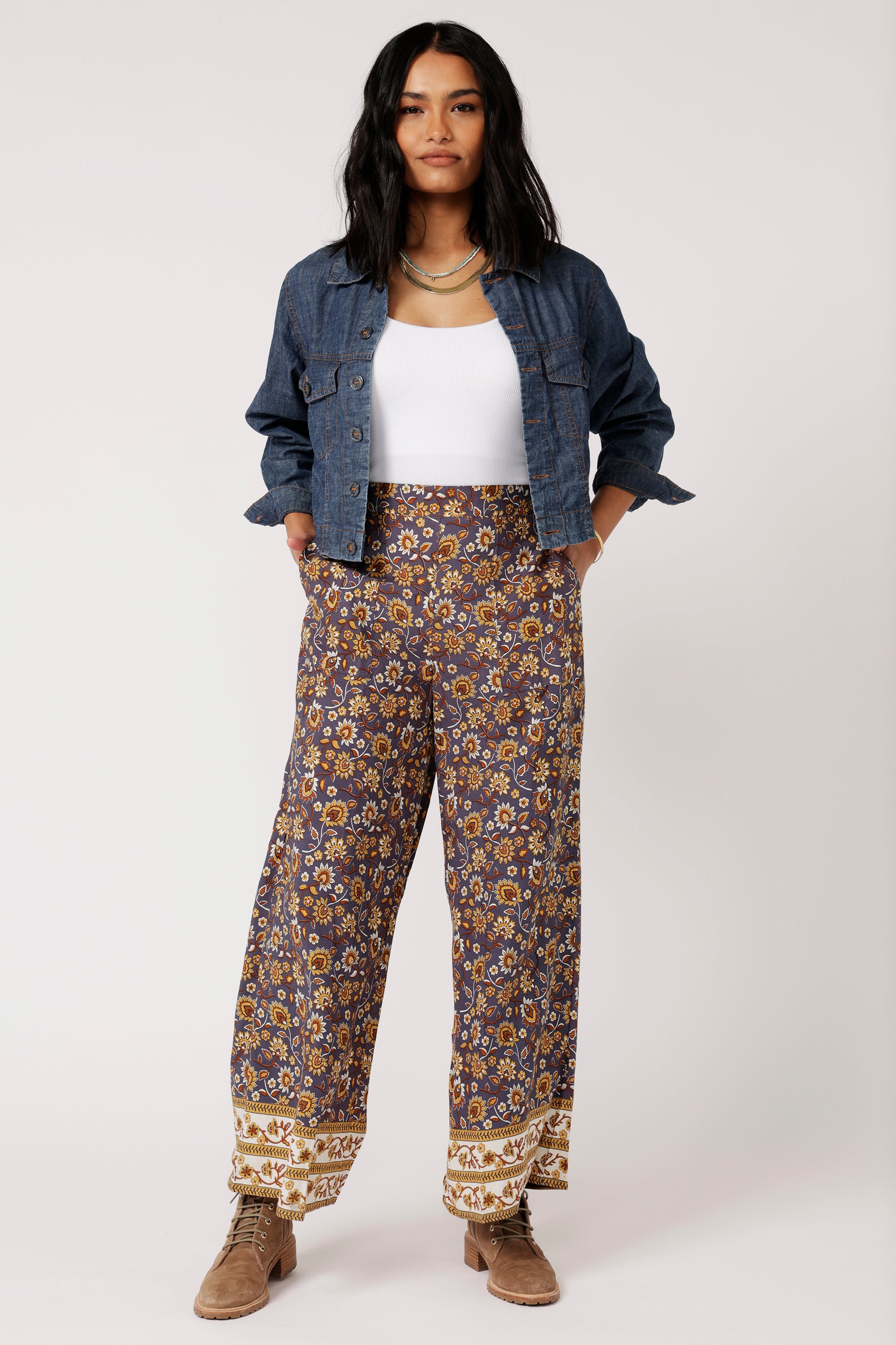 High Waisted Lounge Pants | Earth Flower - Saffron Road