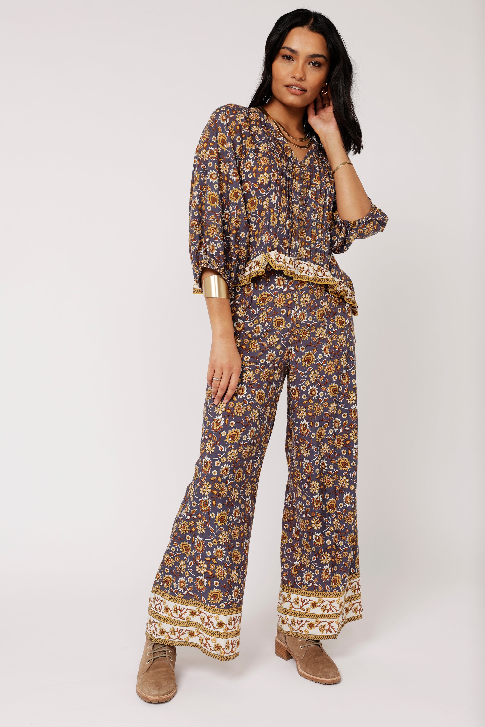 High Waisted Lounge Pants | Earth Flower - Saffron Road