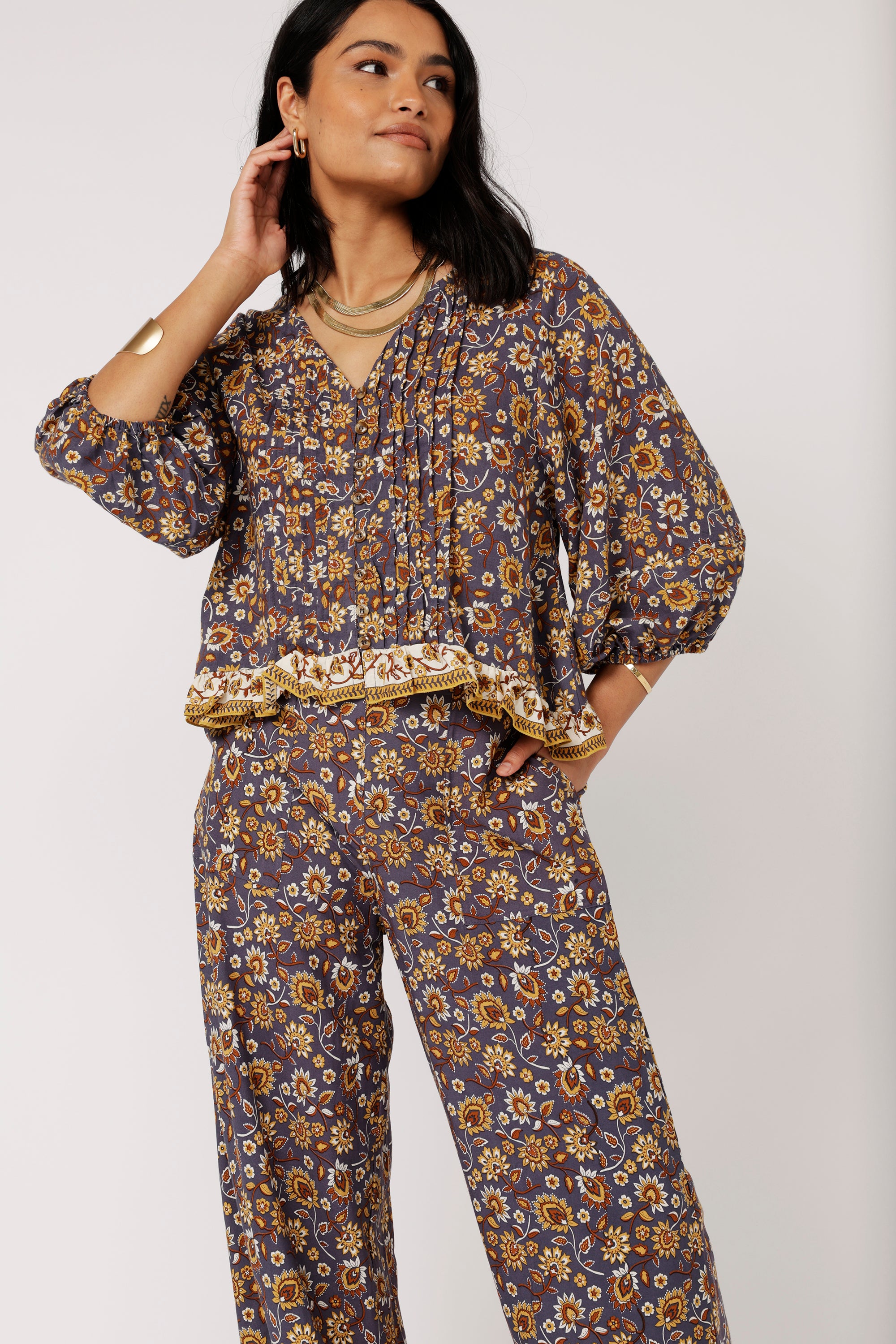 High Waisted Lounge Pants | Earth Flower - Saffron Road