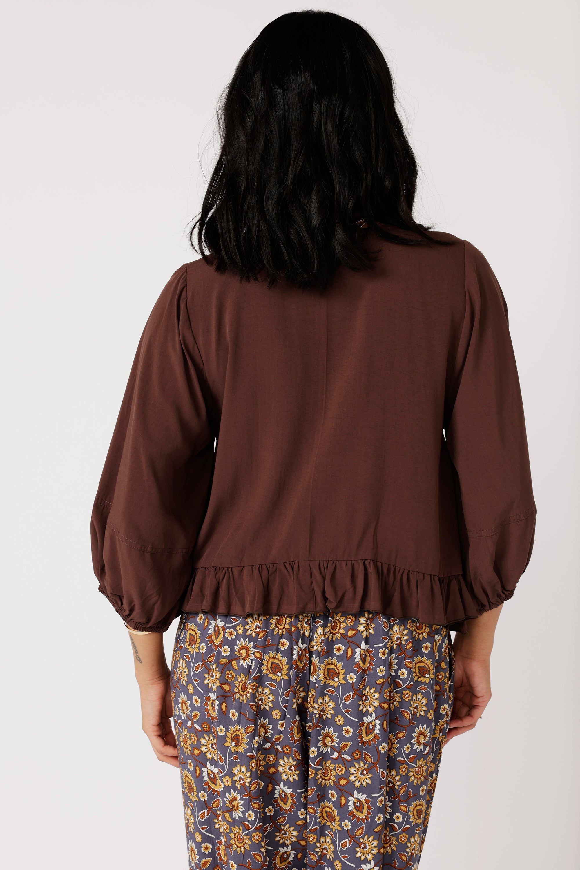 Lily Rose Top (Long Sleeve)| Chocolate - Saffron Road