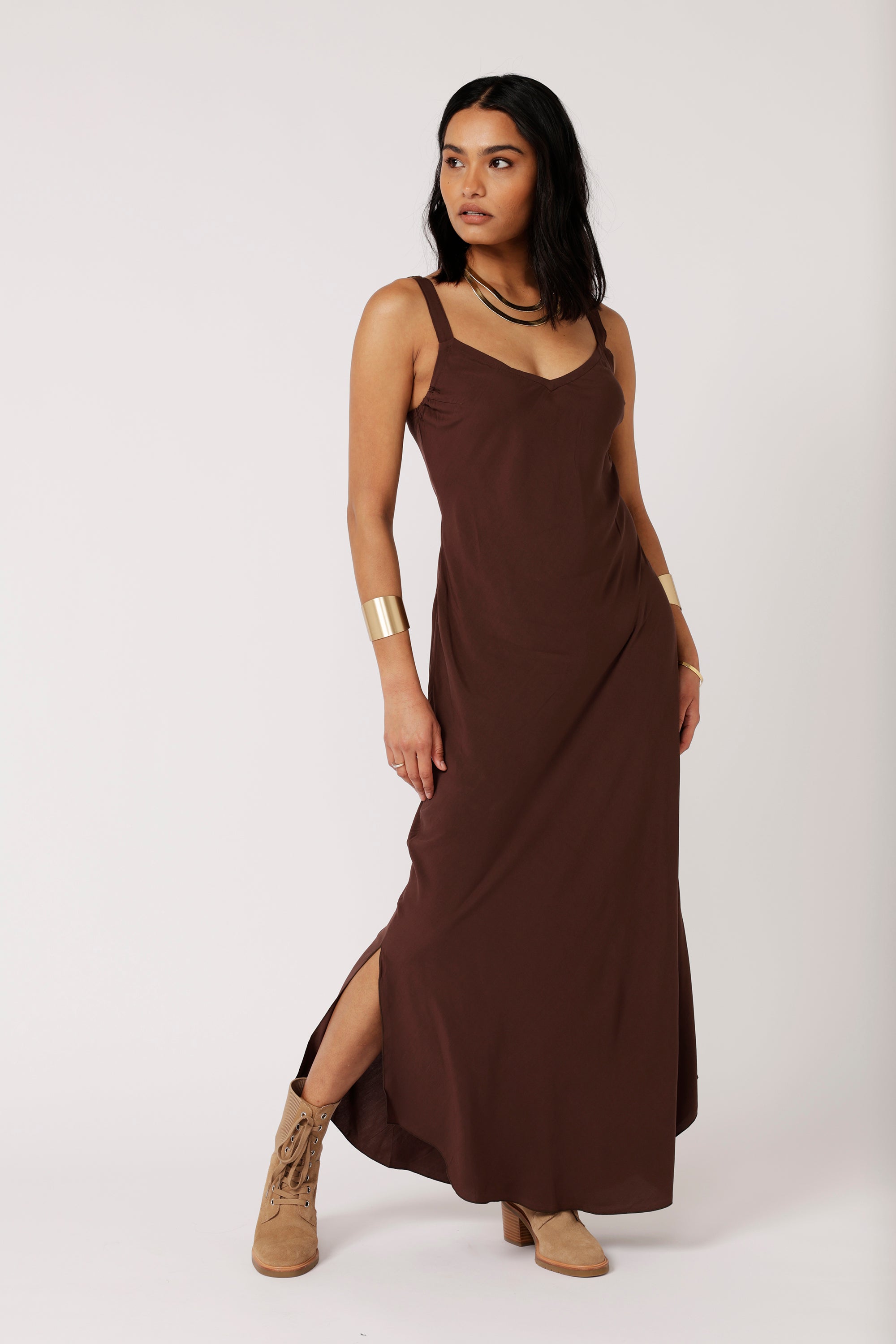 Slip Dress SUPER MAXI | Chocolate - Saffron Road