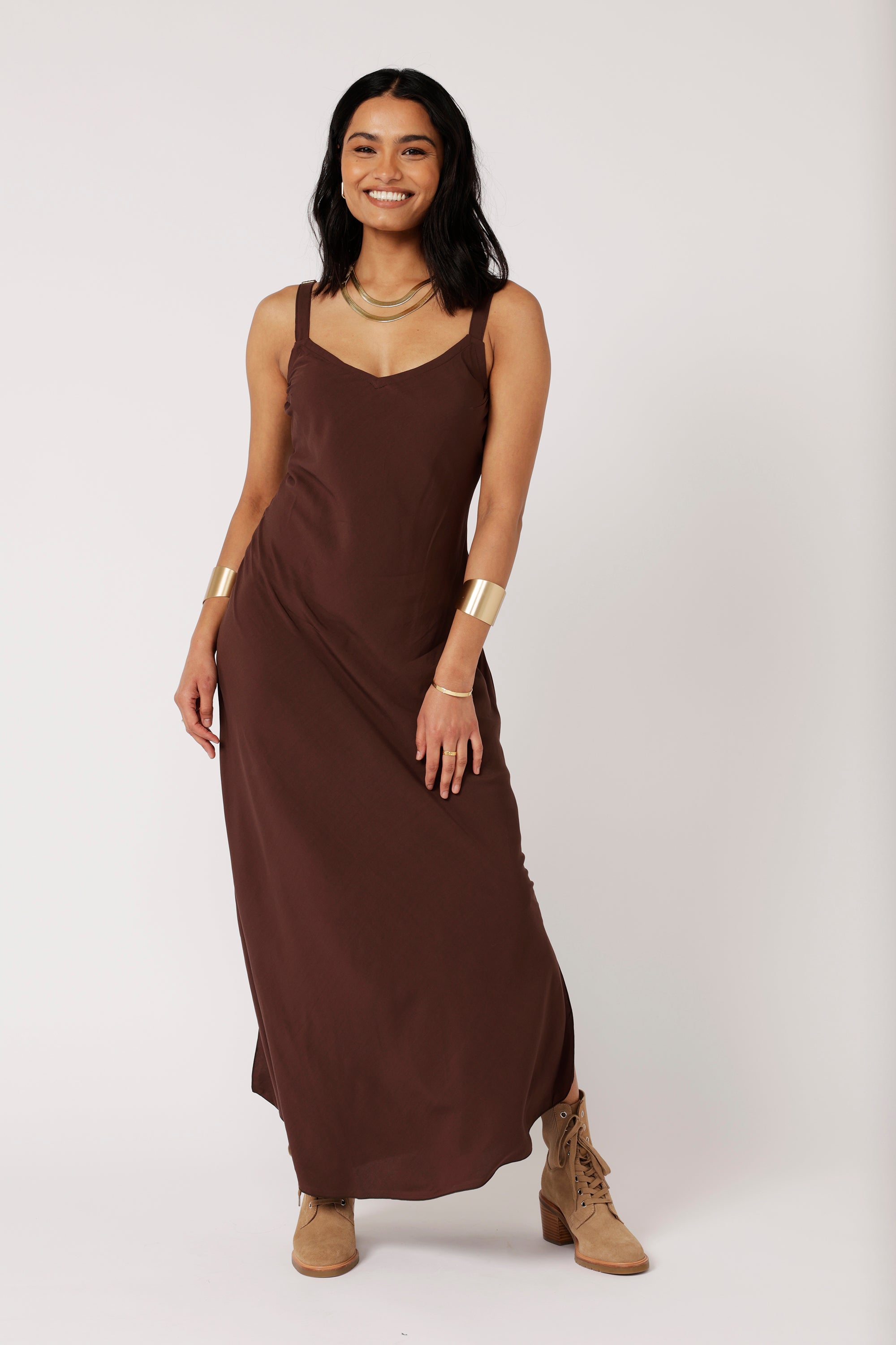 Slip Dress SUPER MAXI | Chocolate - Saffron Road