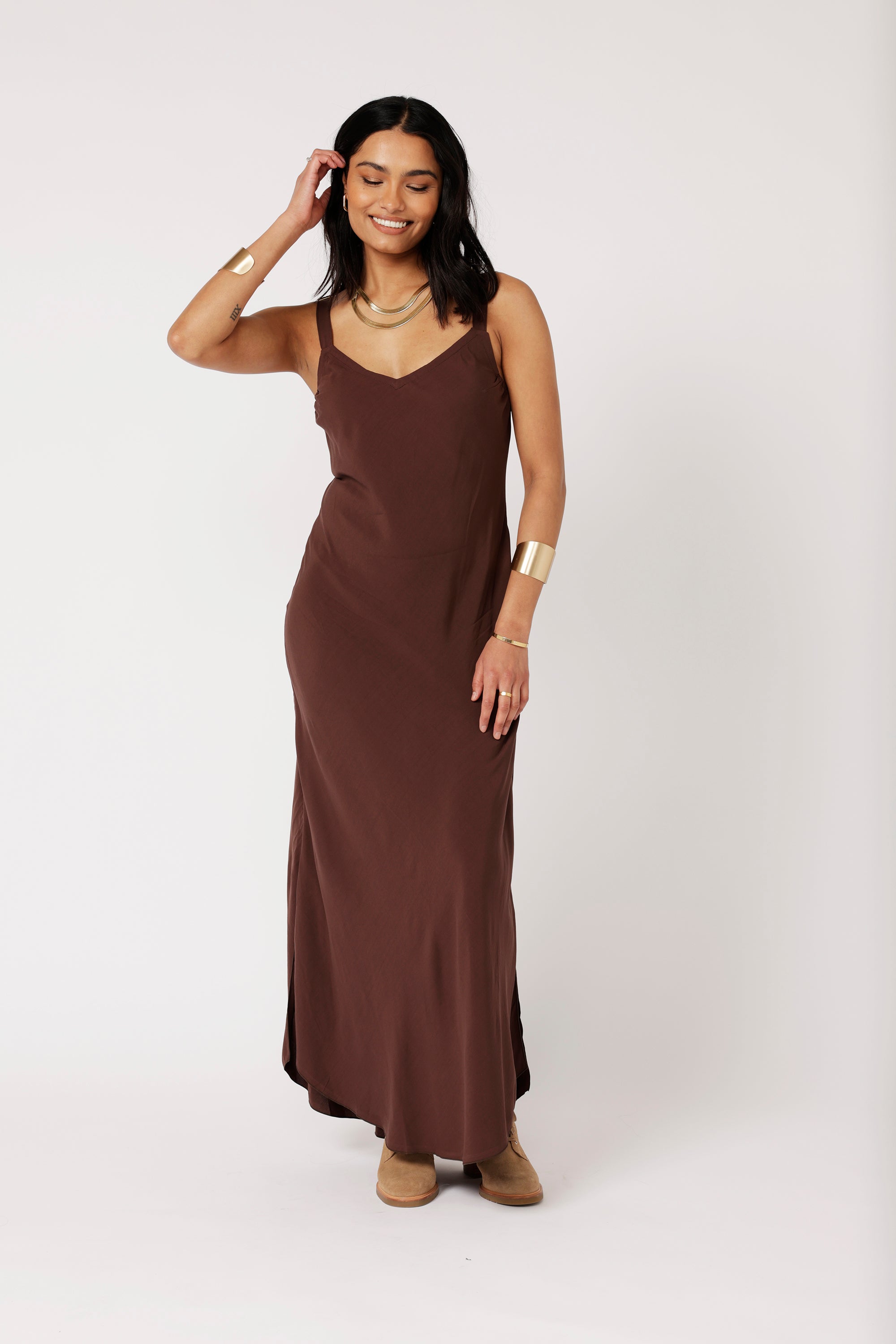 Slip Dress SUPER MAXI | Chocolate - Saffron Road