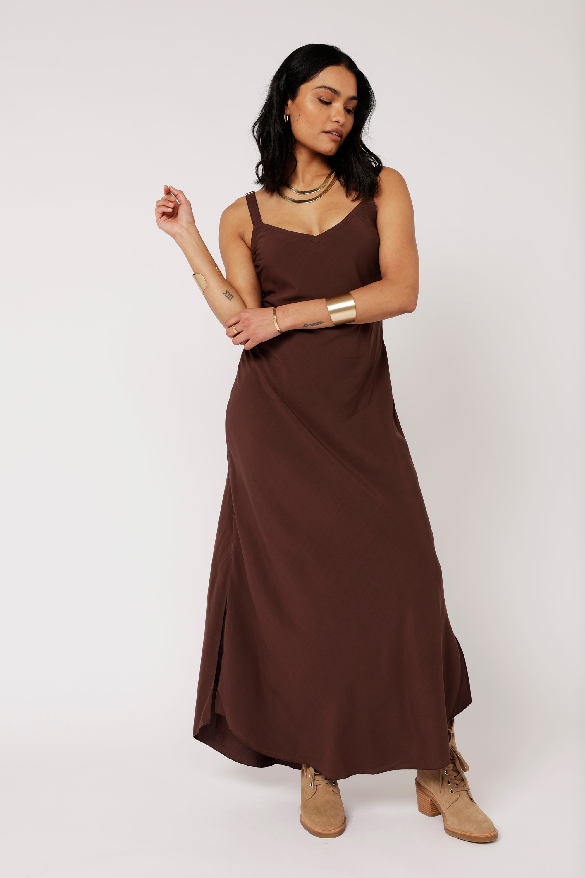 Slip Dress SUPER MAXI | Chocolate - Saffron Road
