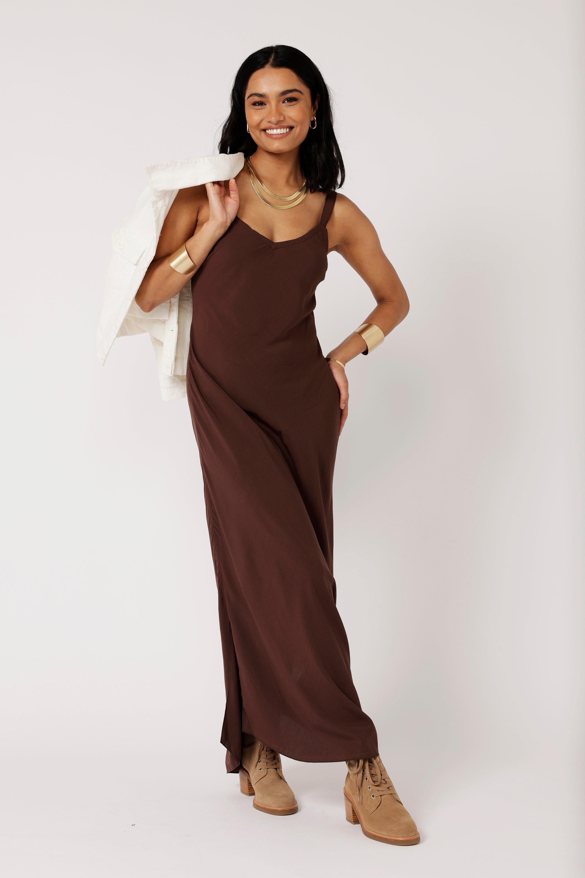 Slip Dress SUPER MAXI | Chocolate - Saffron Road