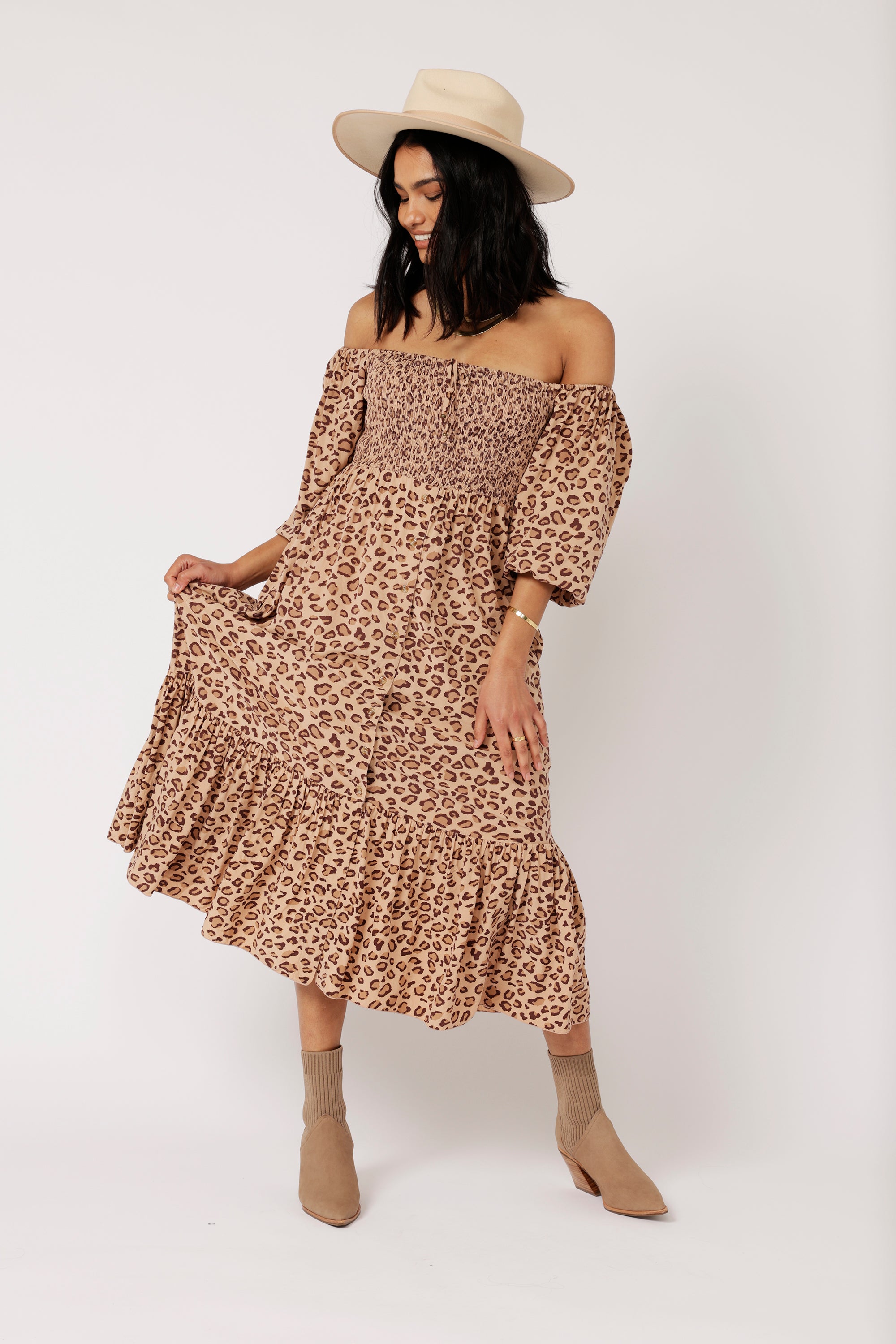 Harper Dress MAXI | Leopard - Saffron Road