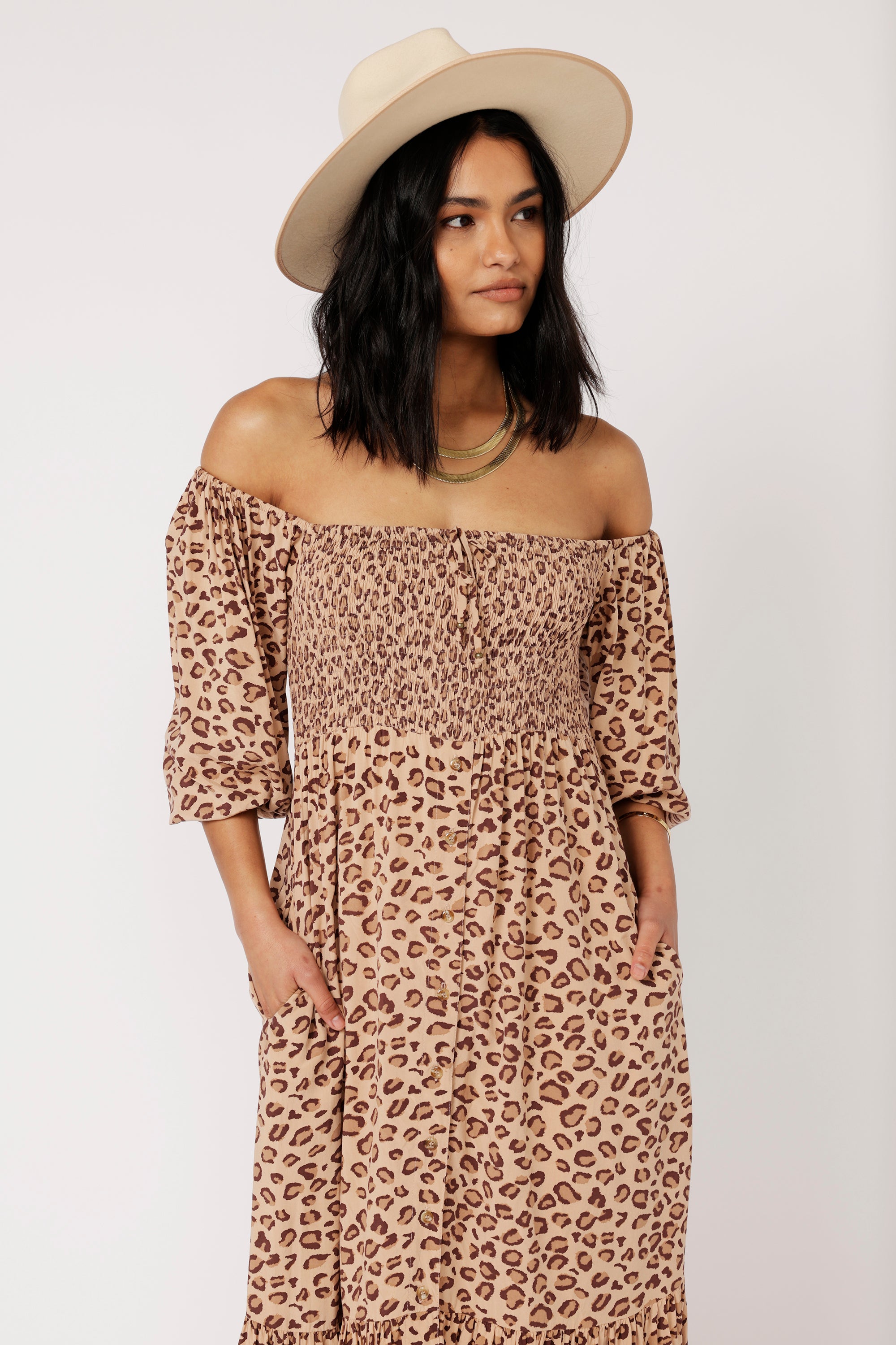 Harper Dress MAXI | Leopard - Saffron Road