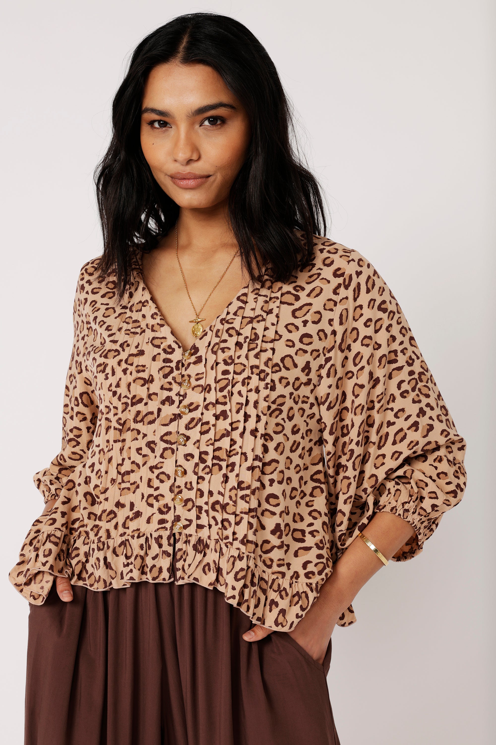Lily Rose Top (Long Sleeve)| Leopard - Saffron Road