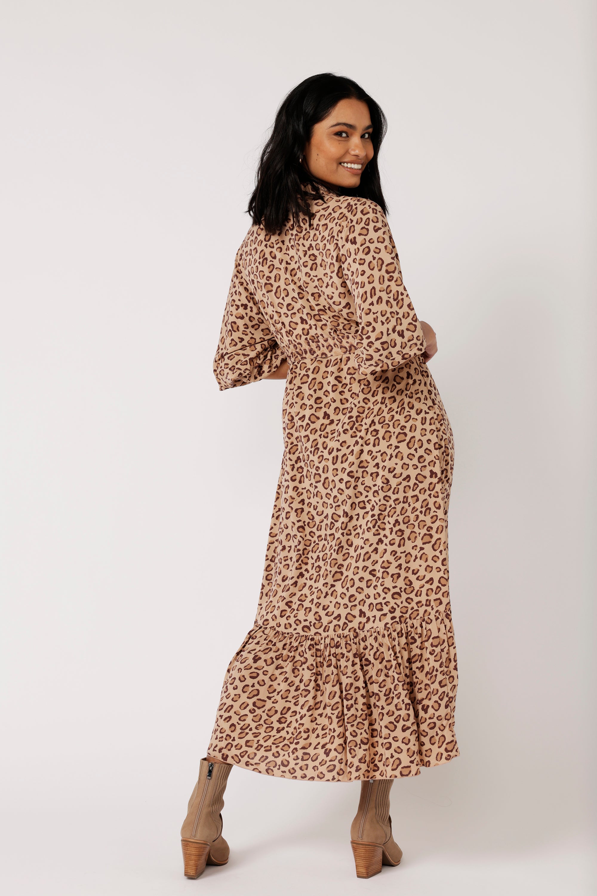 Bentley Shirt Dress MAXI | Leopard - Saffron Road