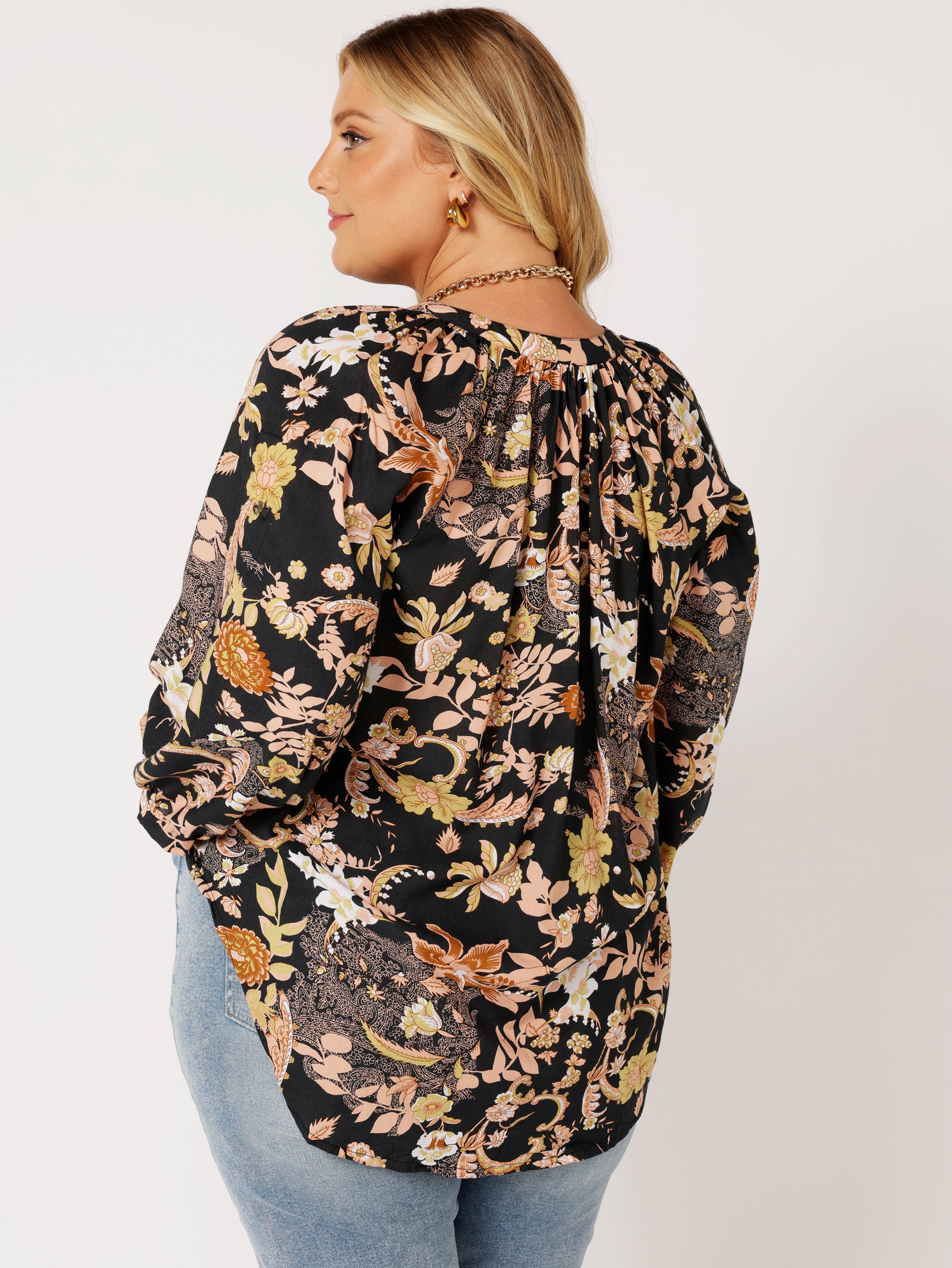 Beatrix Blouse | Midnight Garden - Saffron Road