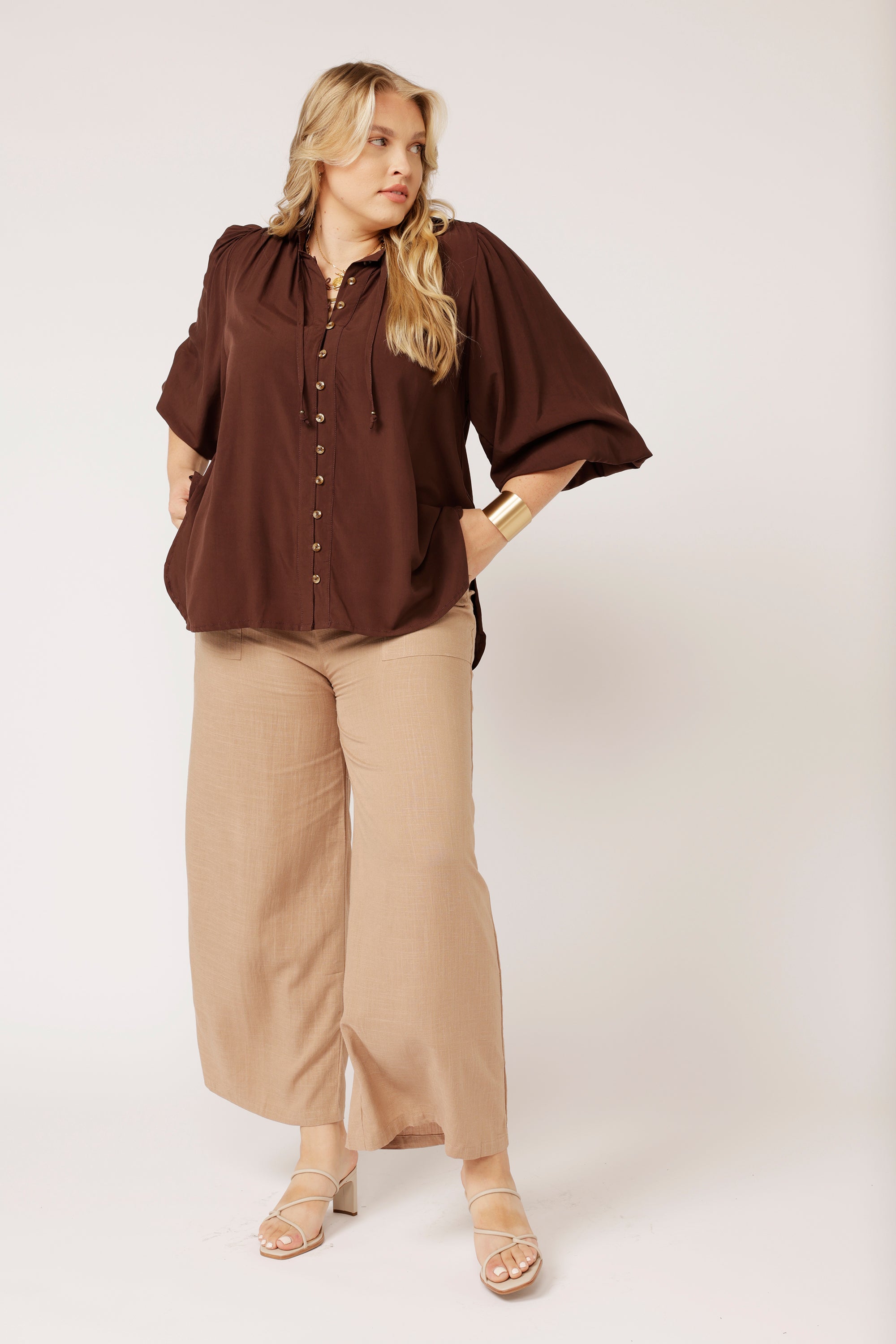 Luna Blouse | Chocolate - Saffron Road