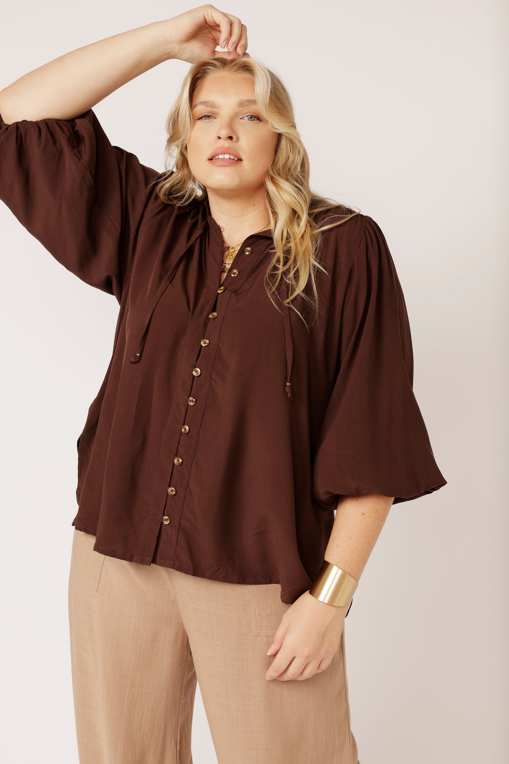 Luna Blouse | Chocolate - Saffron Road