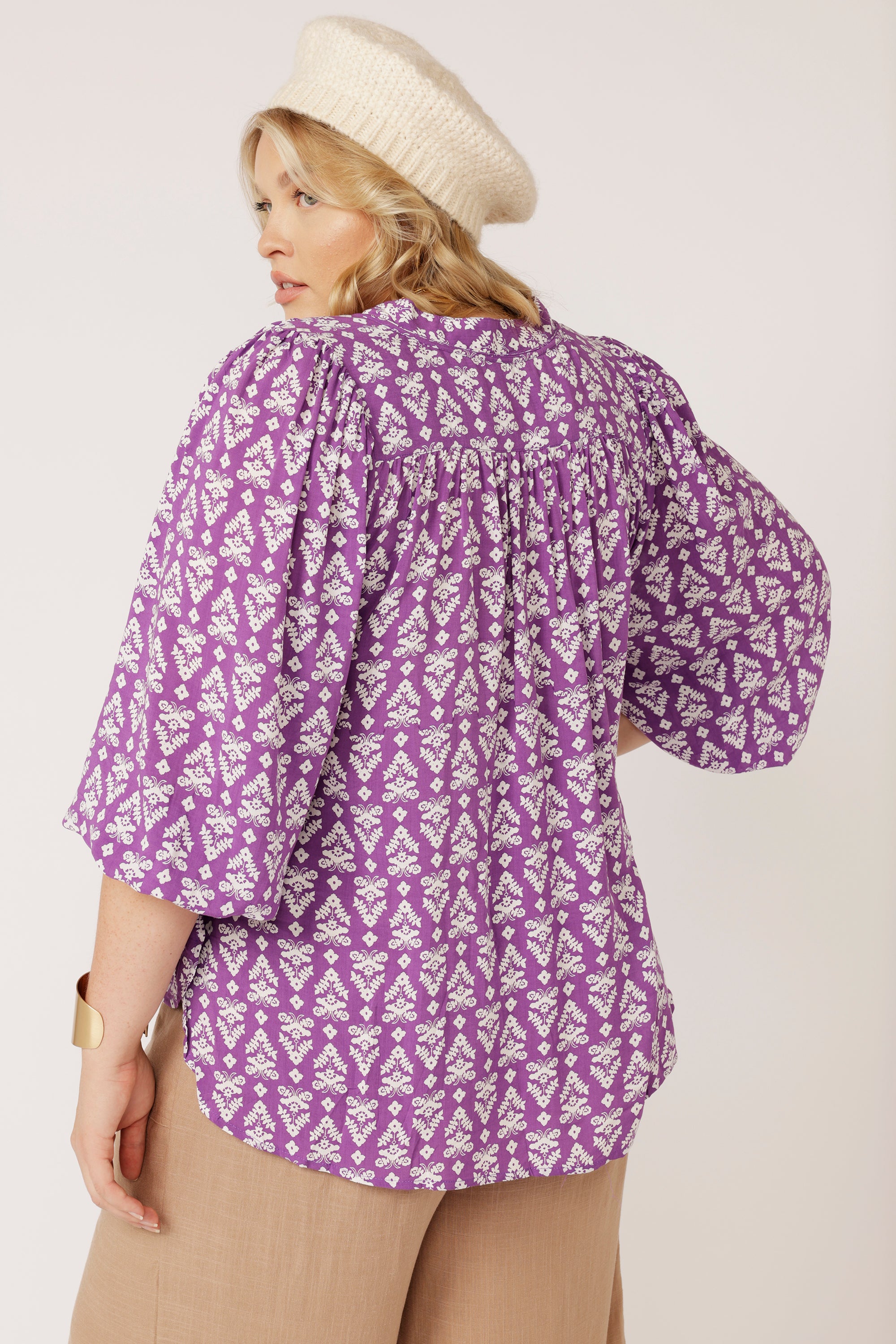 Luna Blouse | Aztec Purple - Saffron Road