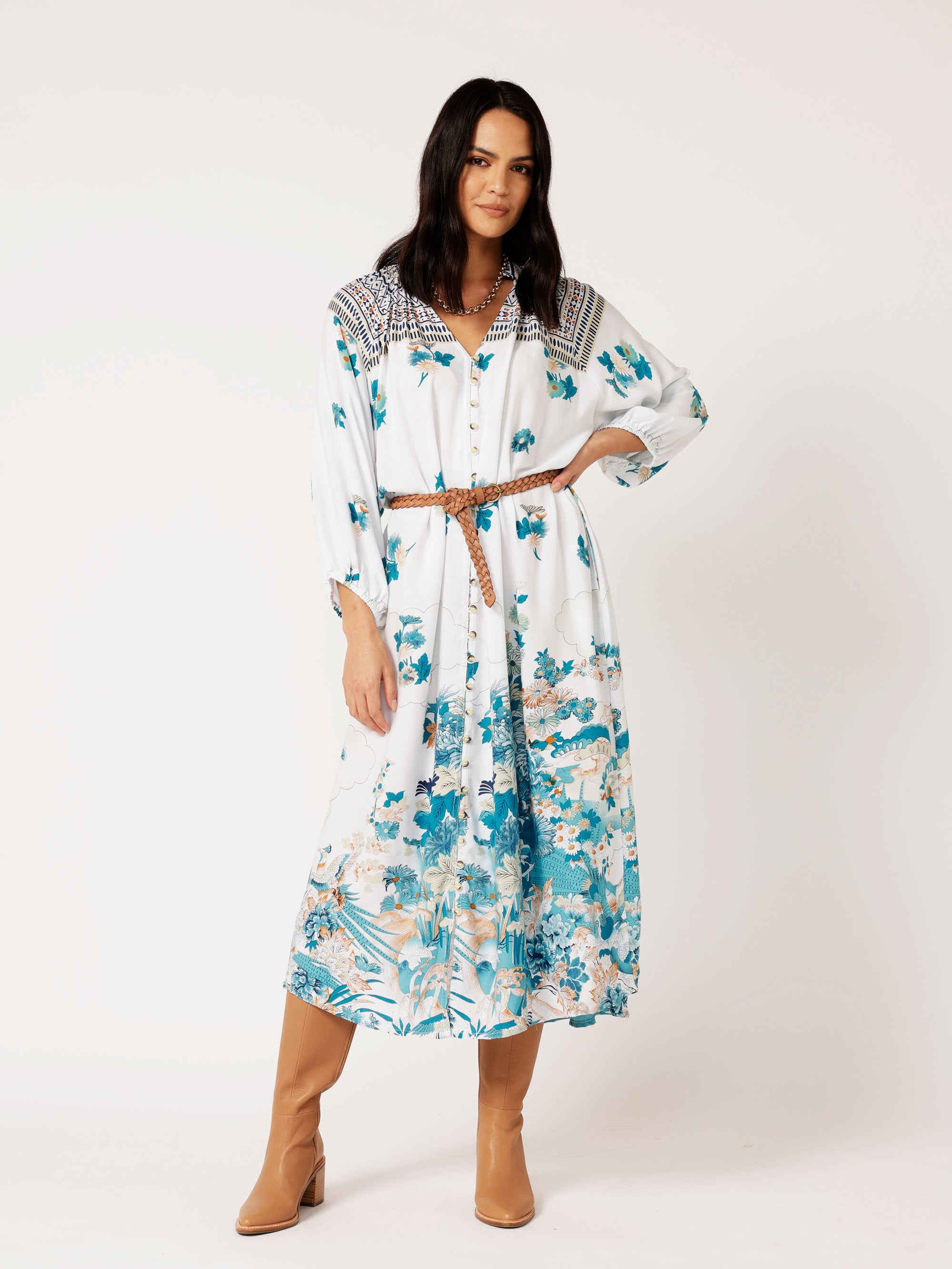 Take Me Away Dress | Tokyo Teal - Saffron Road
