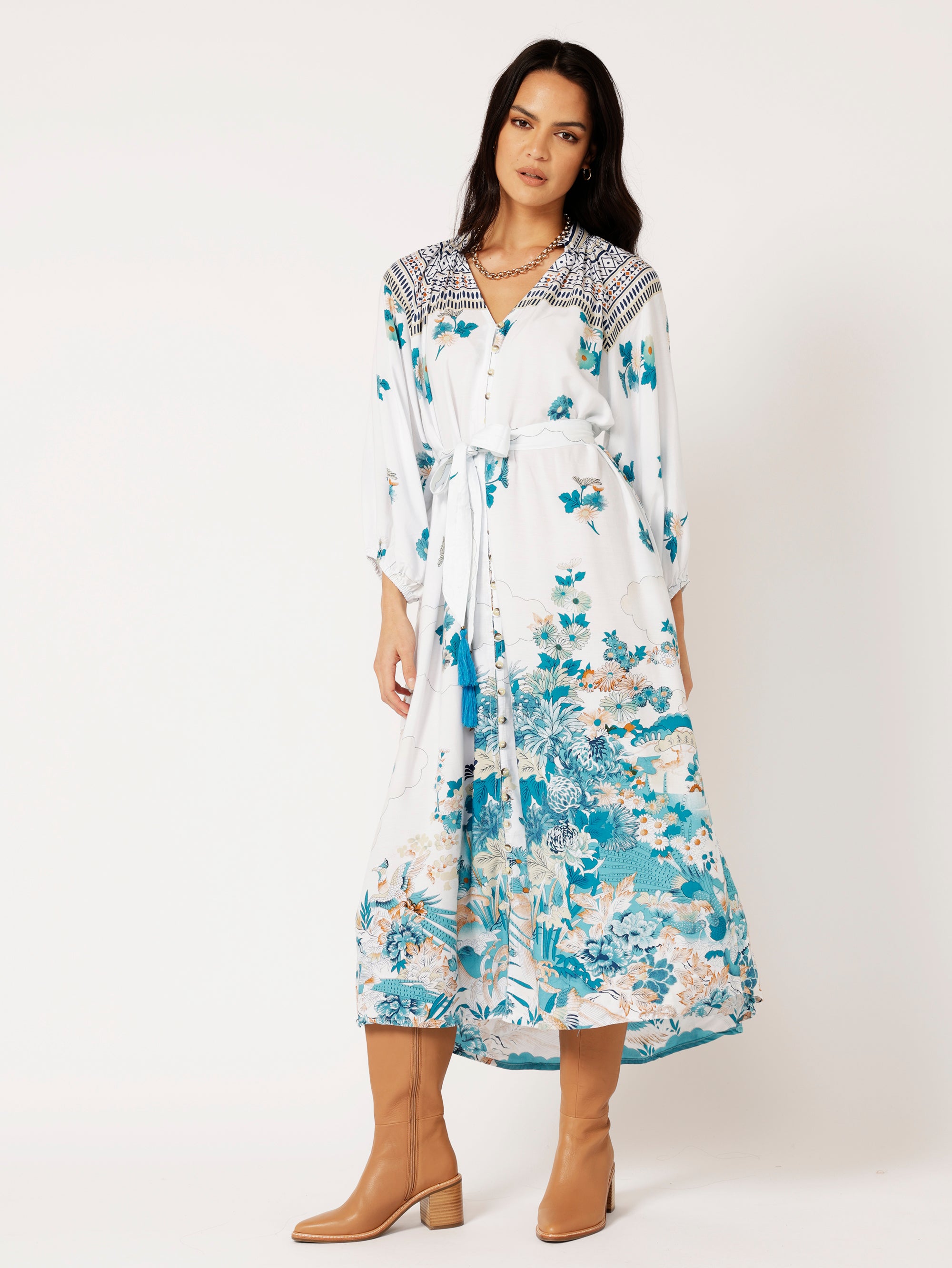 Take Me Away Dress | Tokyo Teal - Saffron Road