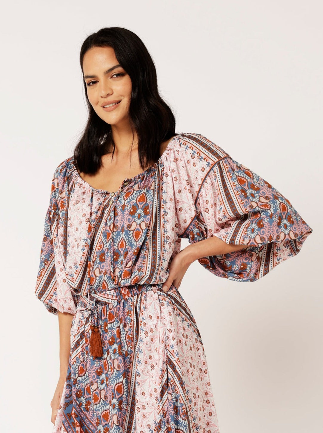 Saffron Road Poets Blouse Bluebell Tapestry