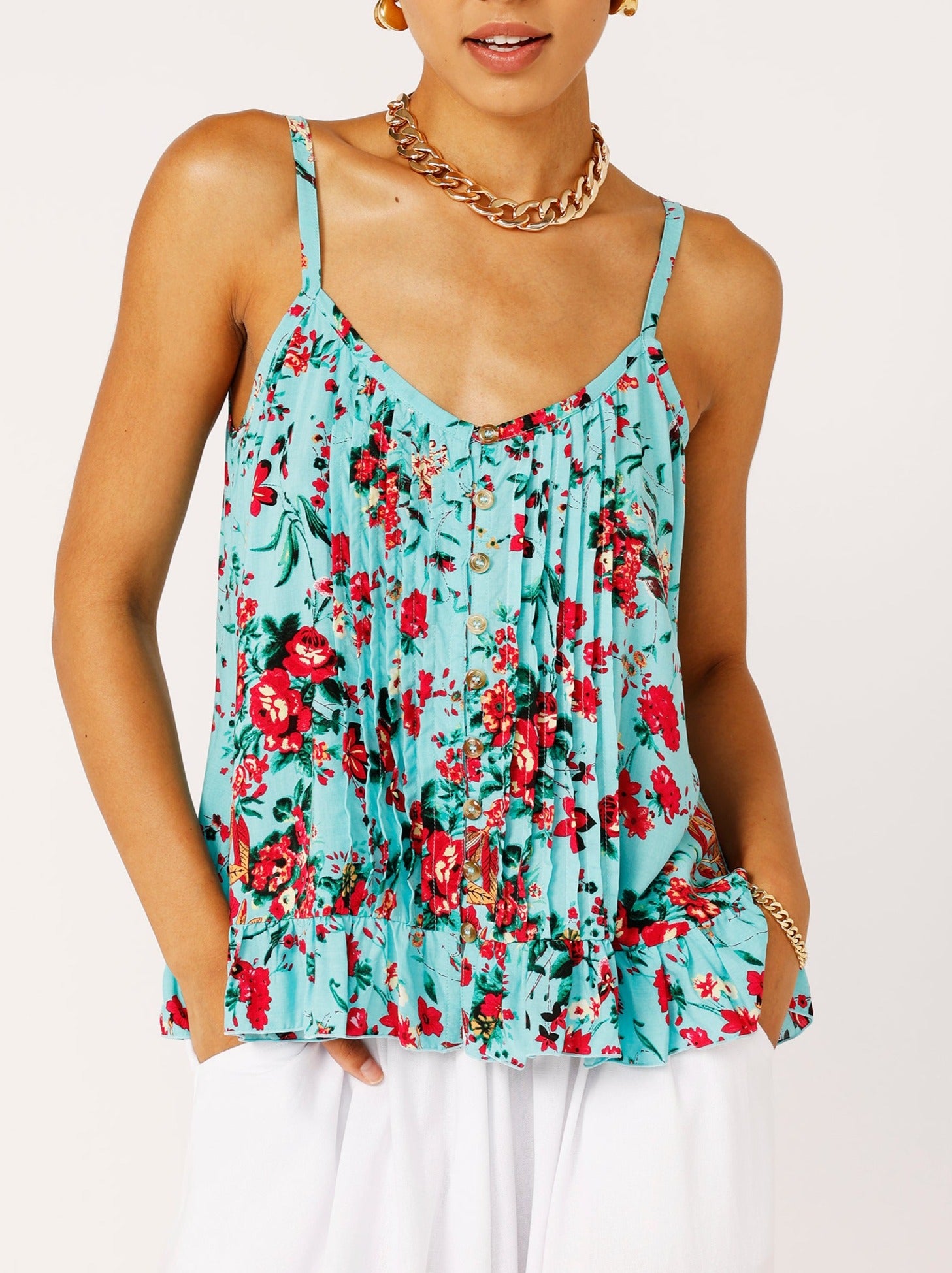 Lily Rose Singlet | Antique Rose - Saffron Road