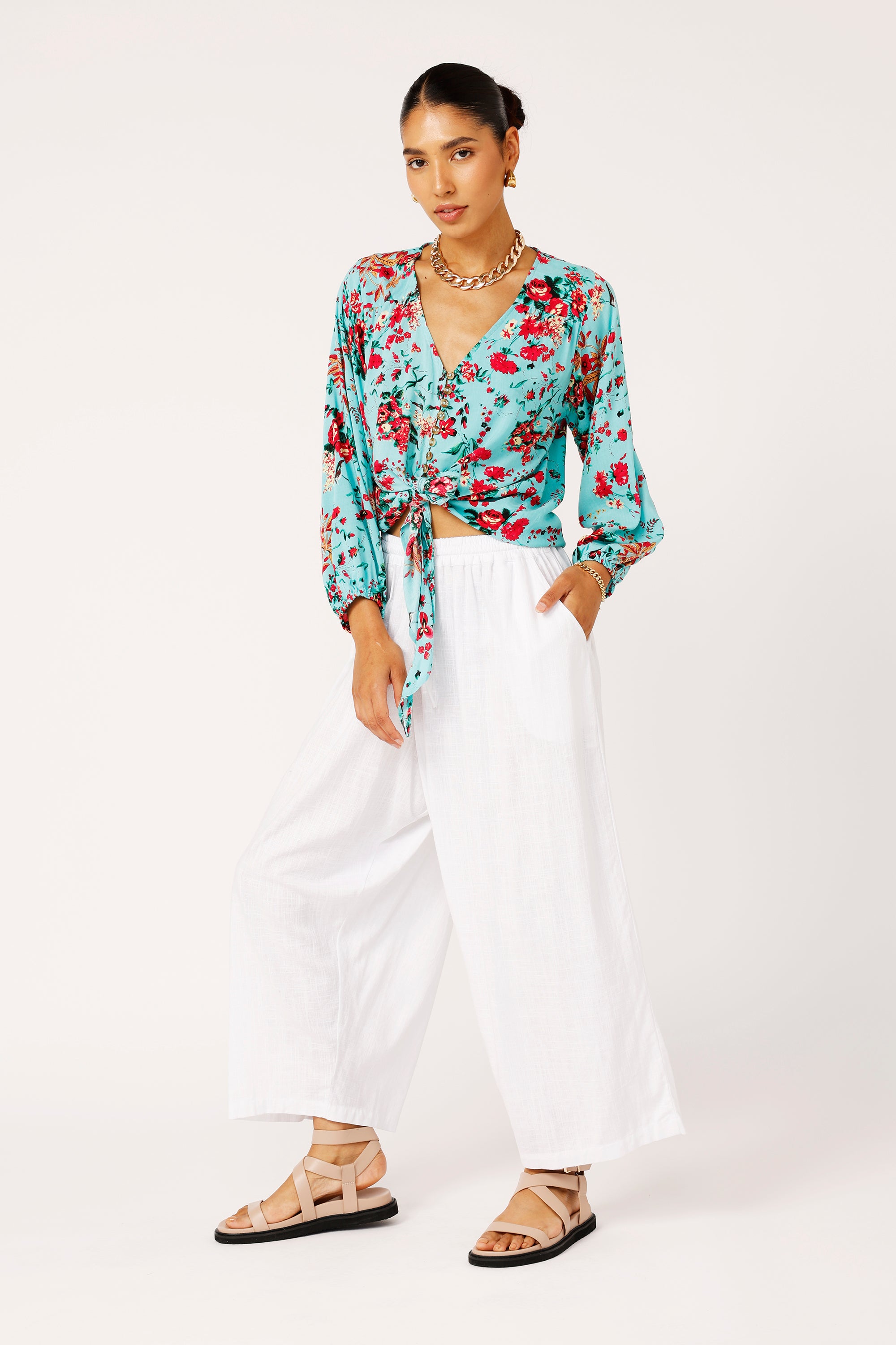 Jasmine Tie Top | Antique Rose - Saffron Road