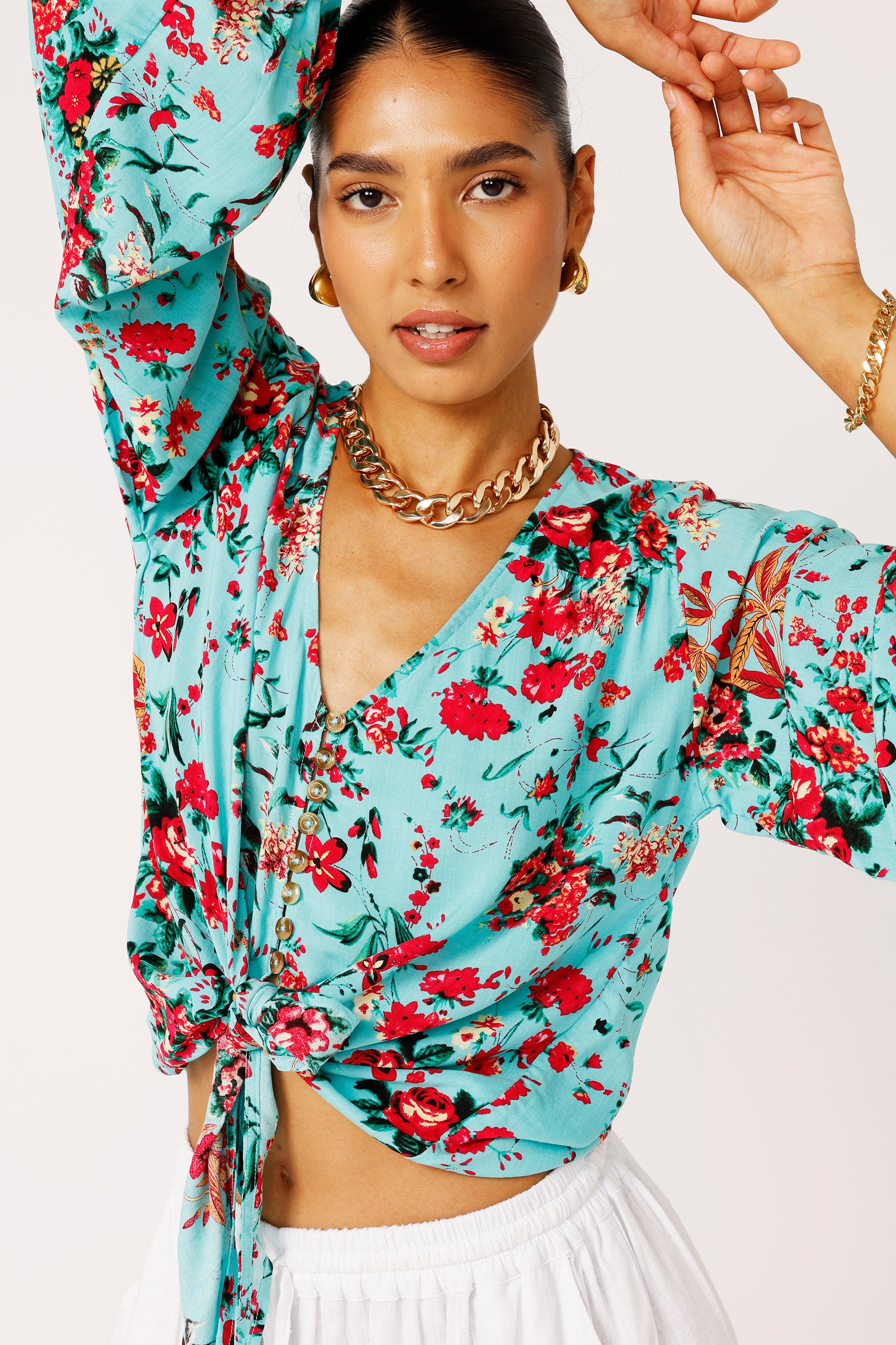 Jasmine Tie Top | Antique Rose - Saffron Road