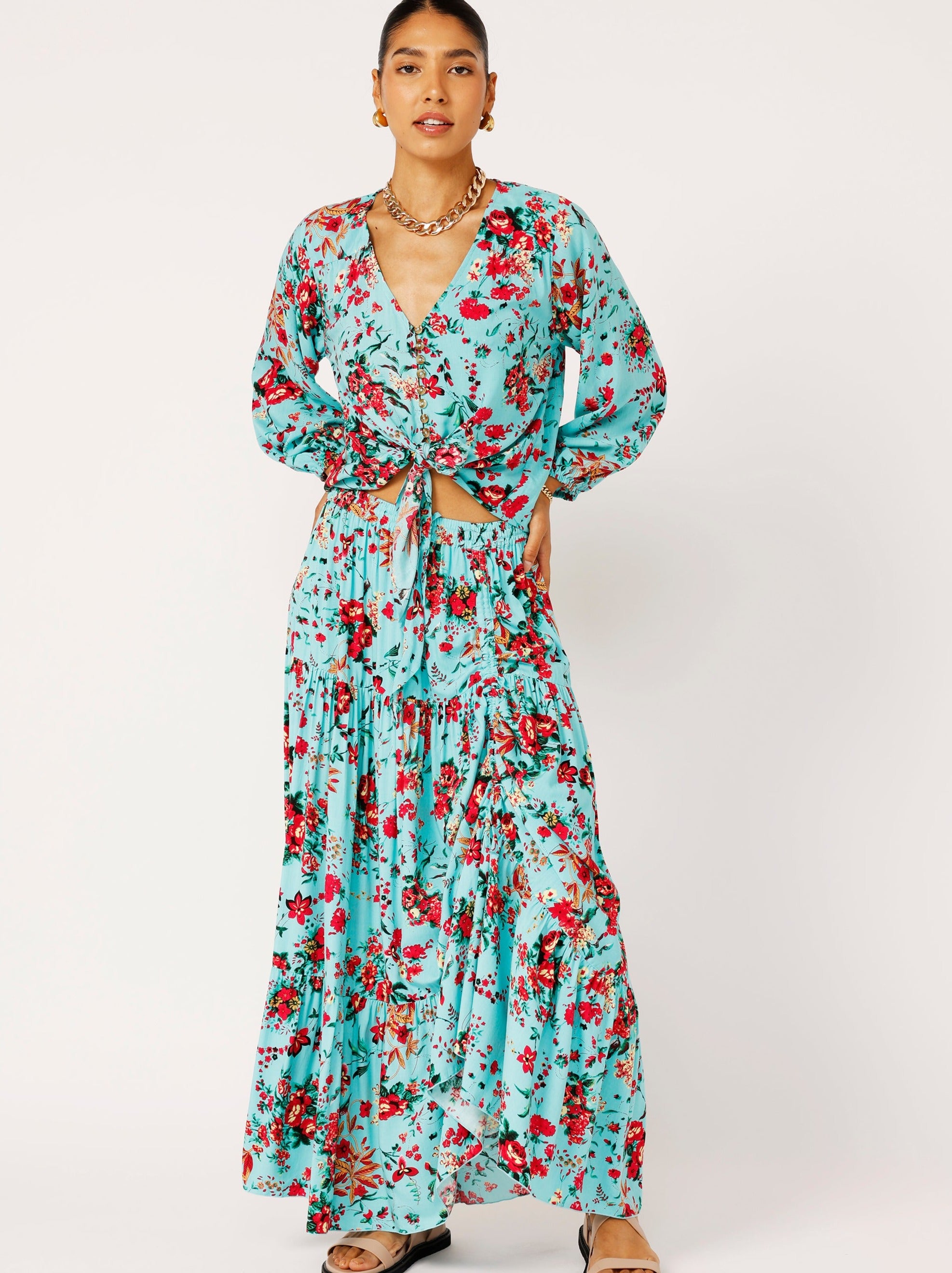Dahlia Skirt MAXI | Antique Rose - Saffron Road