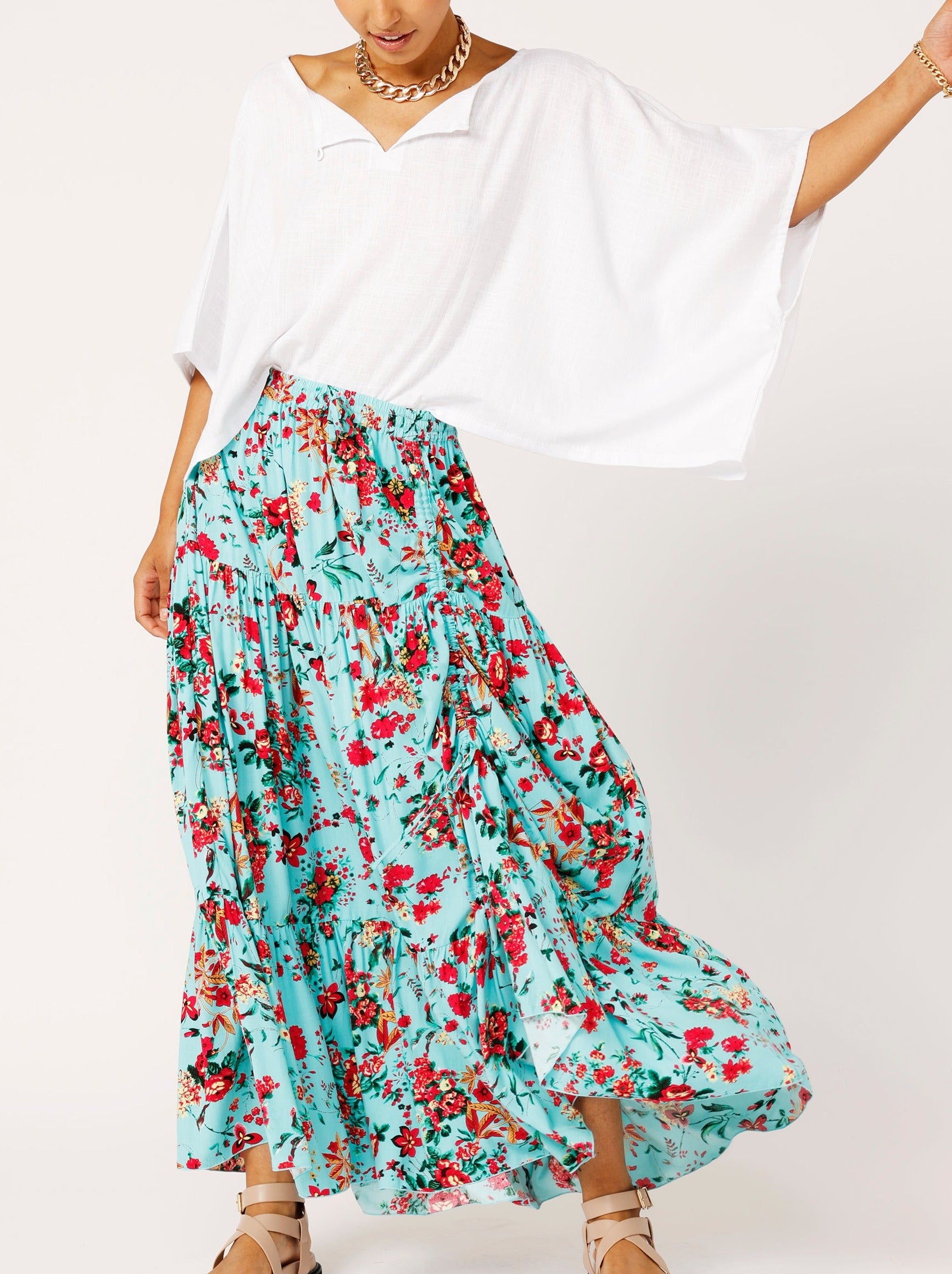 Dahlia Skirt MAXI | Antique Rose - Saffron Road