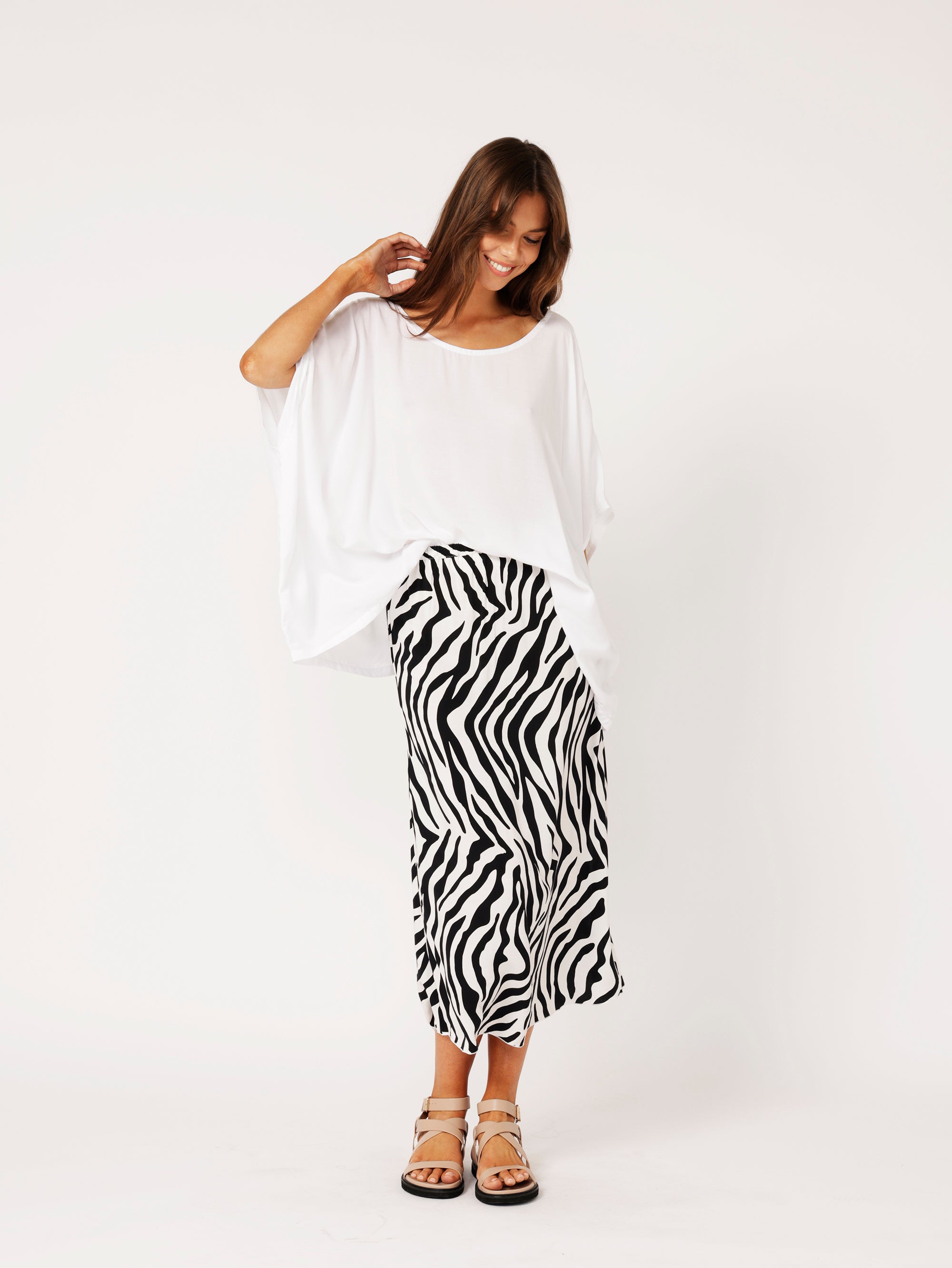 Bias Cut Skirt | Zebra - Saffron Road