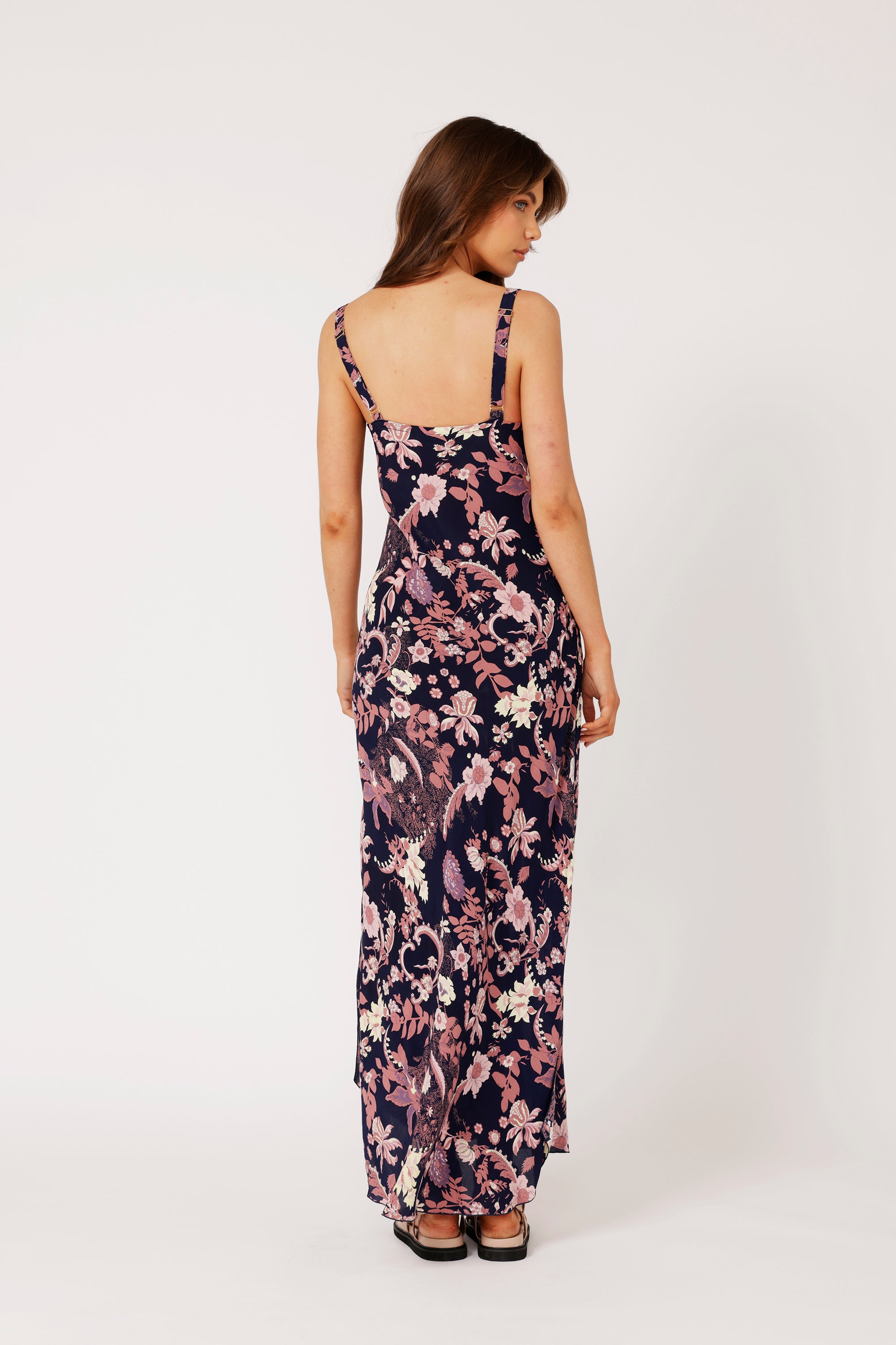 Slip Dress SUPER MAXI | Midnight Garden Purple - Saffron Road