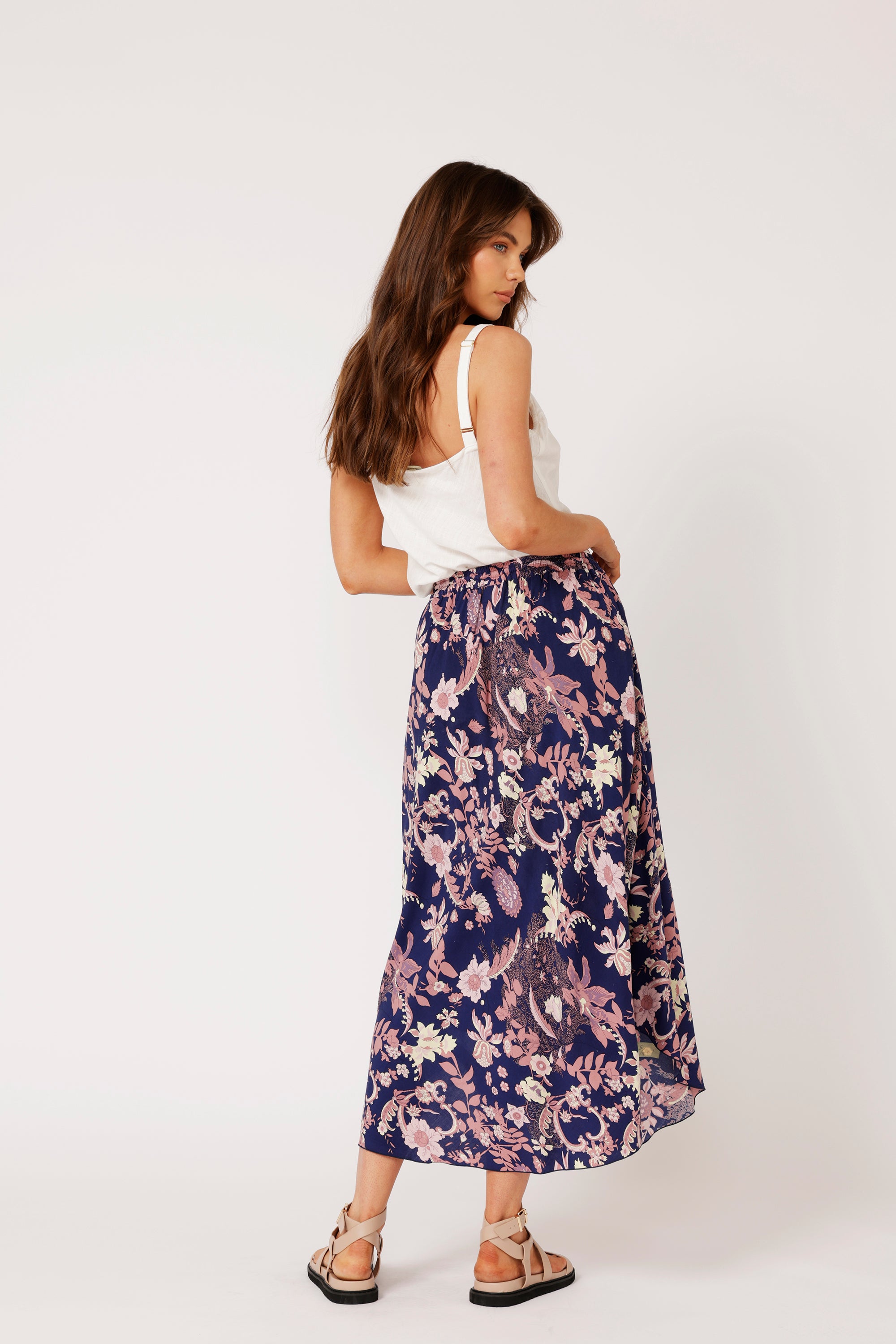 Elsa Skirt | Midnight Garden Purple - Saffron Road