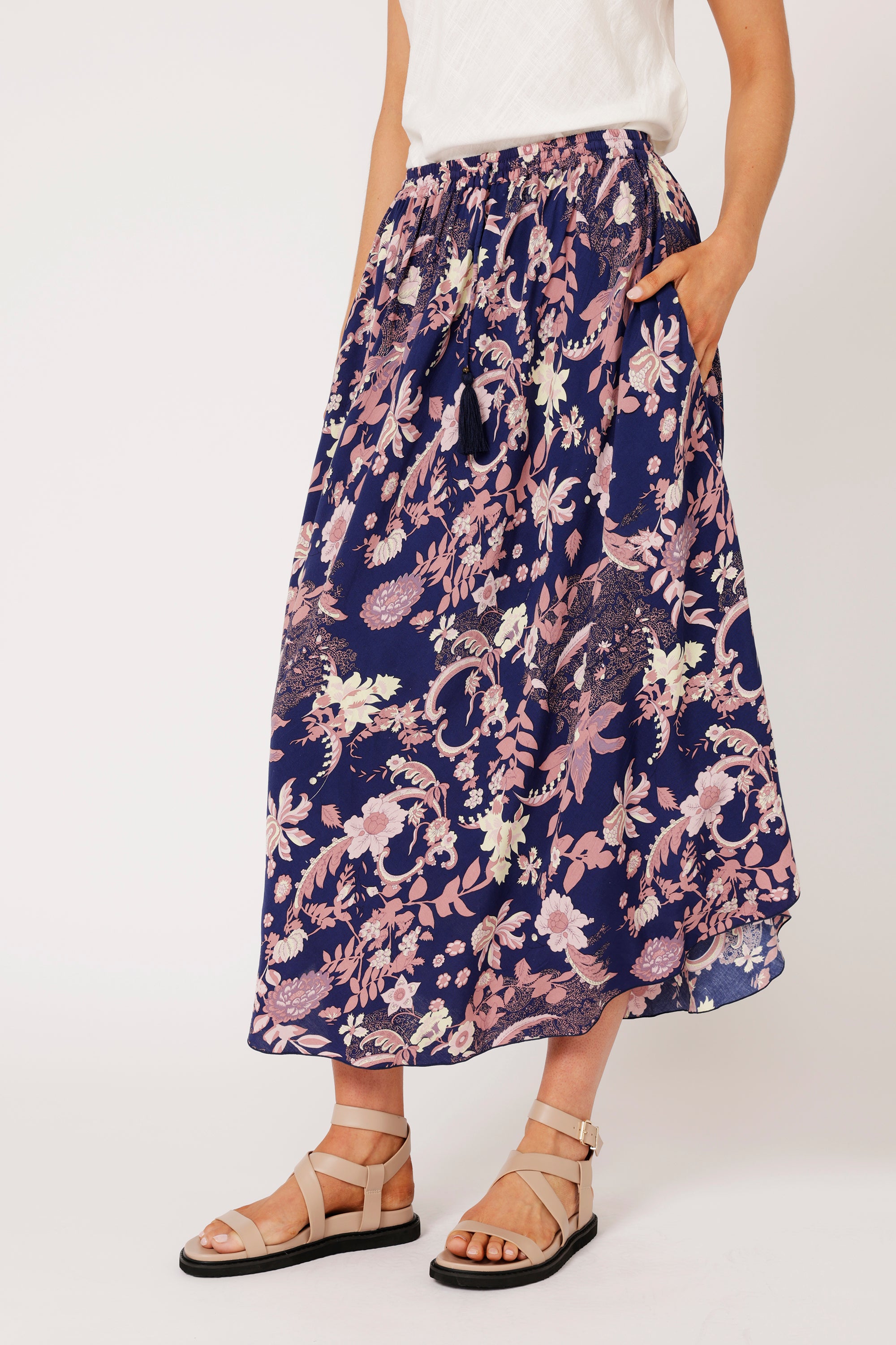Elsa Skirt | Midnight Garden Purple - Saffron Road