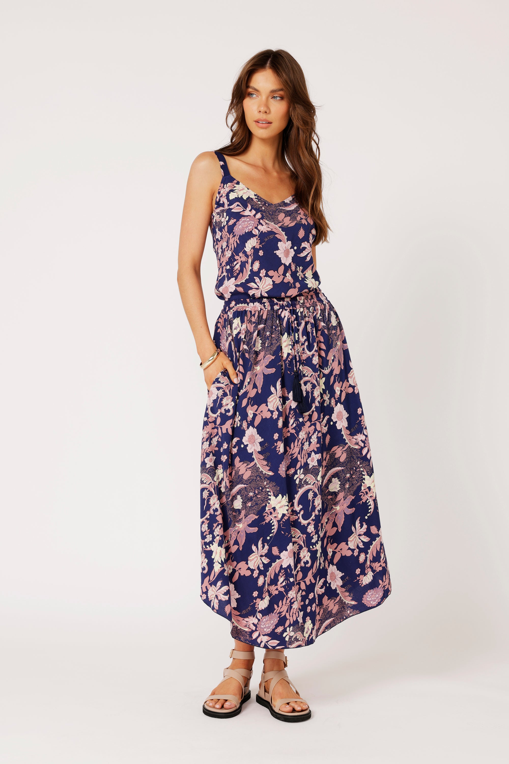 Elsa Skirt | Midnight Garden Purple - Saffron Road