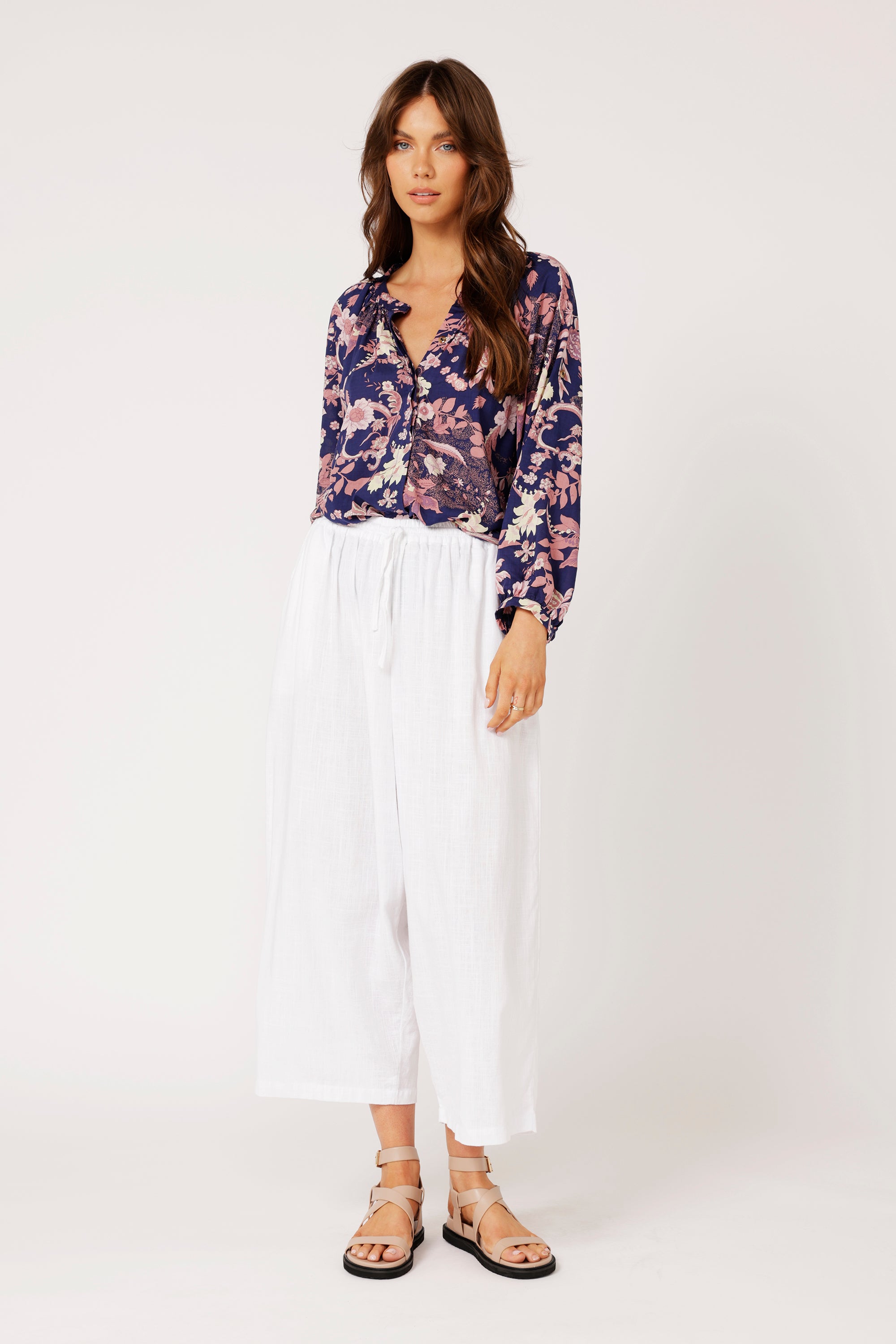 Beatrix Blouse | Midnight Garden Purple - Saffron Road