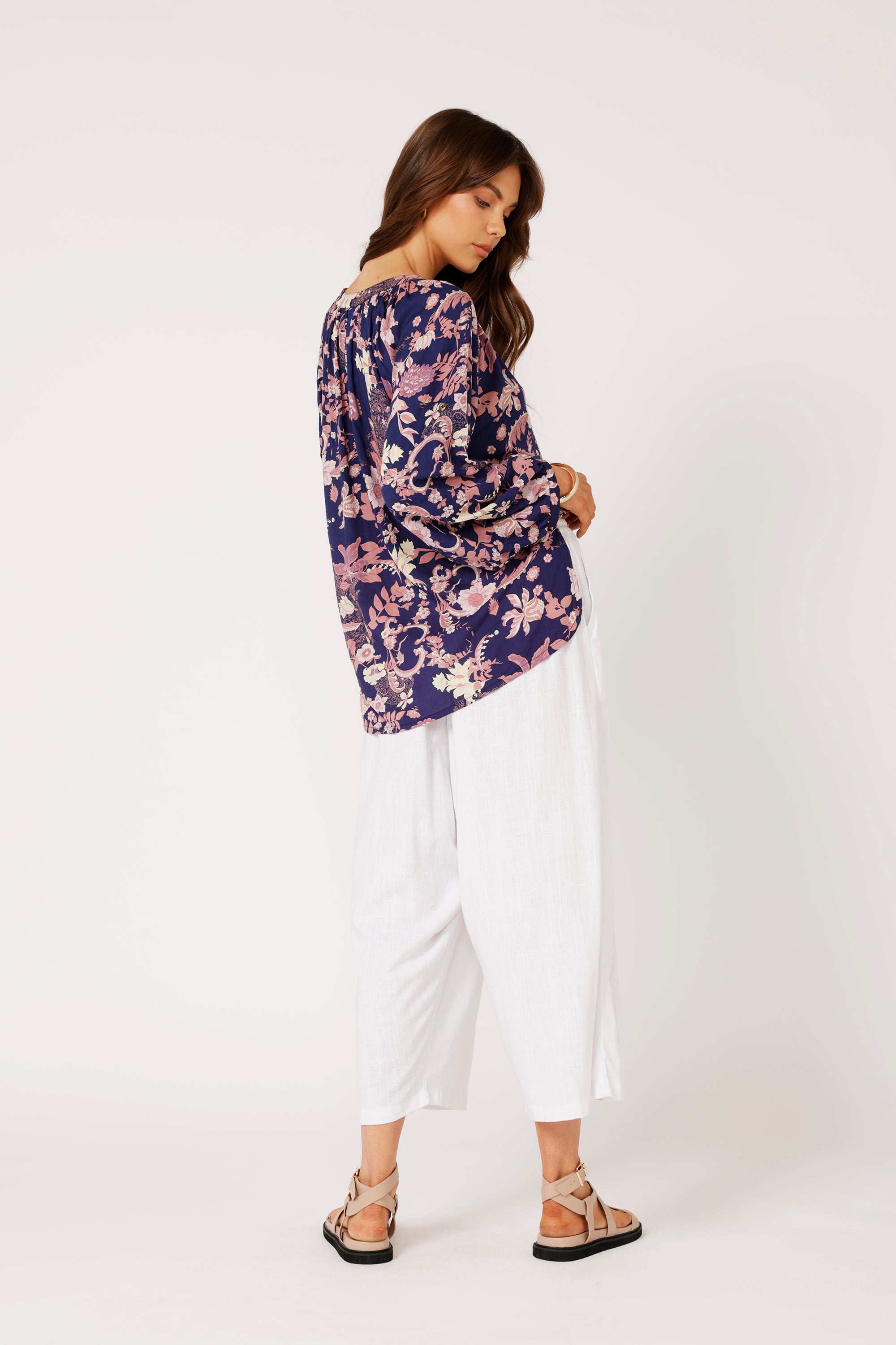 Beatrix Blouse | Midnight Garden Purple - Saffron Road