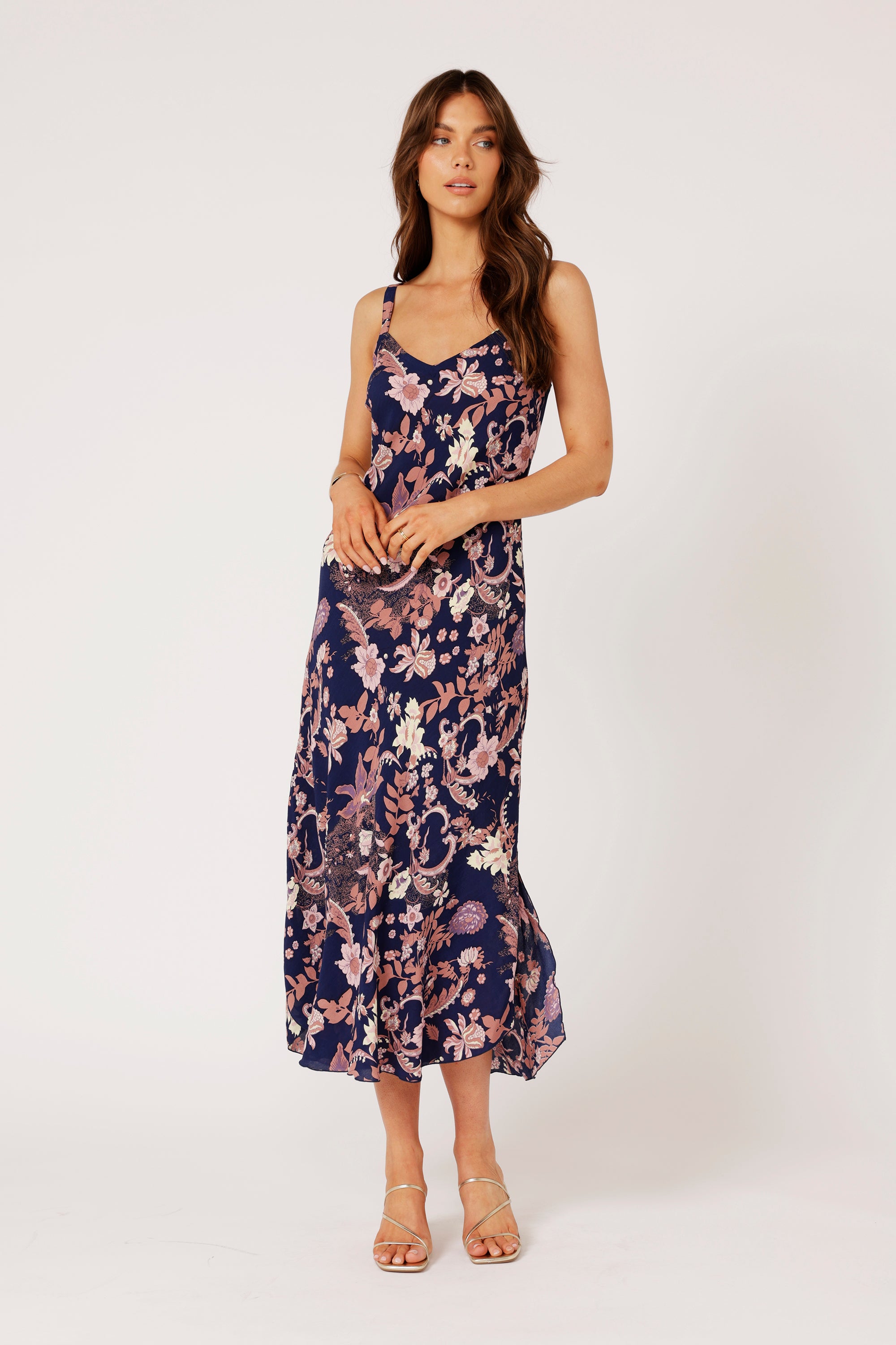 Slip Dress MAXI | Midnight Garden Purple - Saffron Road