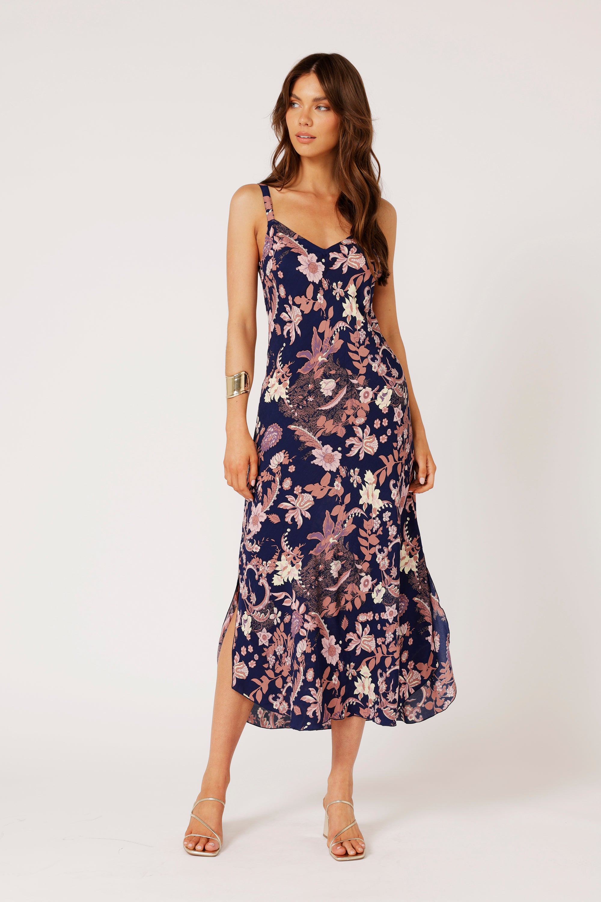 Slip Dress MAXI | Midnight Garden Purple - Saffron Road
