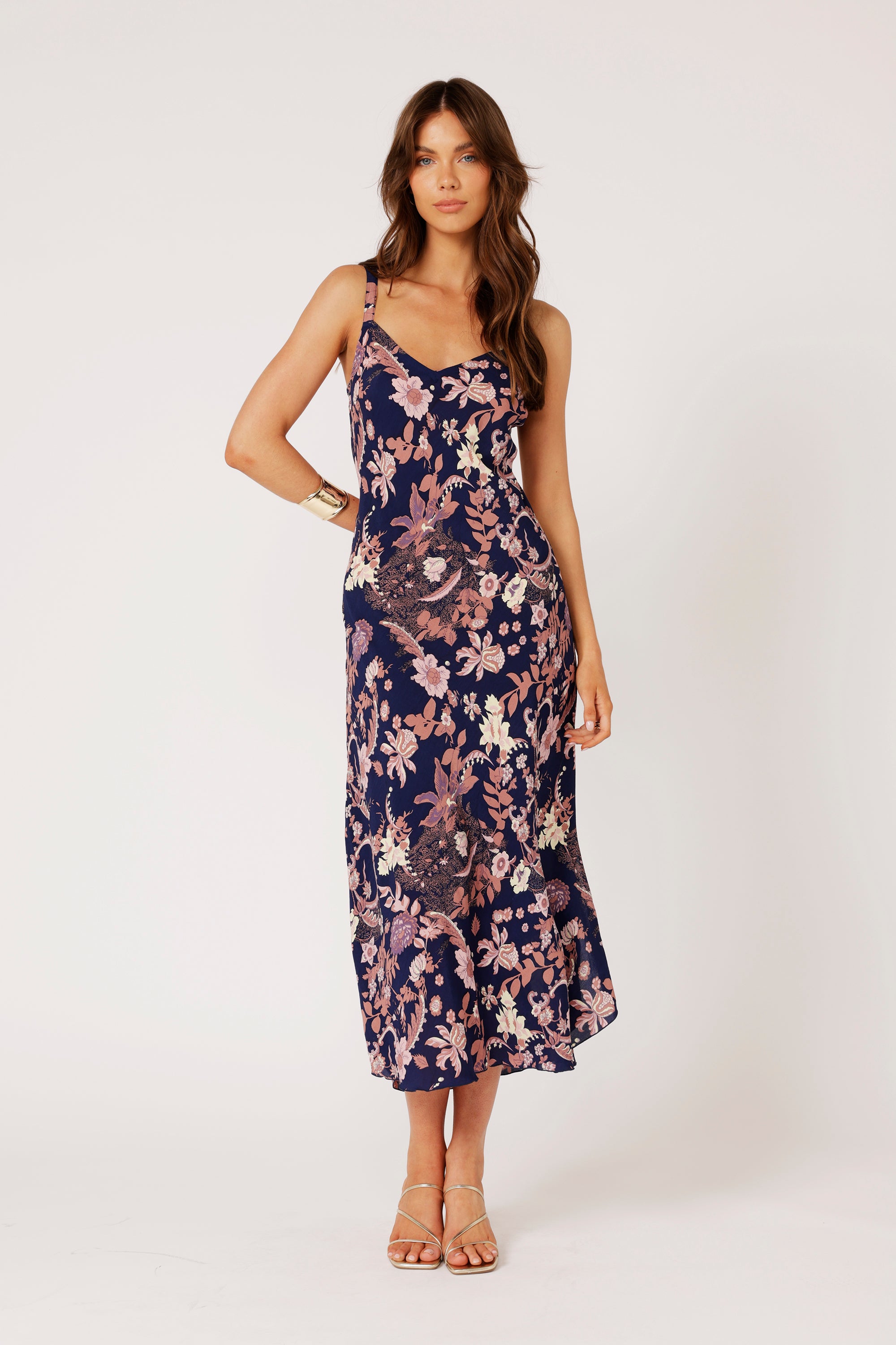 Slip Dress MAXI | Midnight Garden Purple - Saffron Road