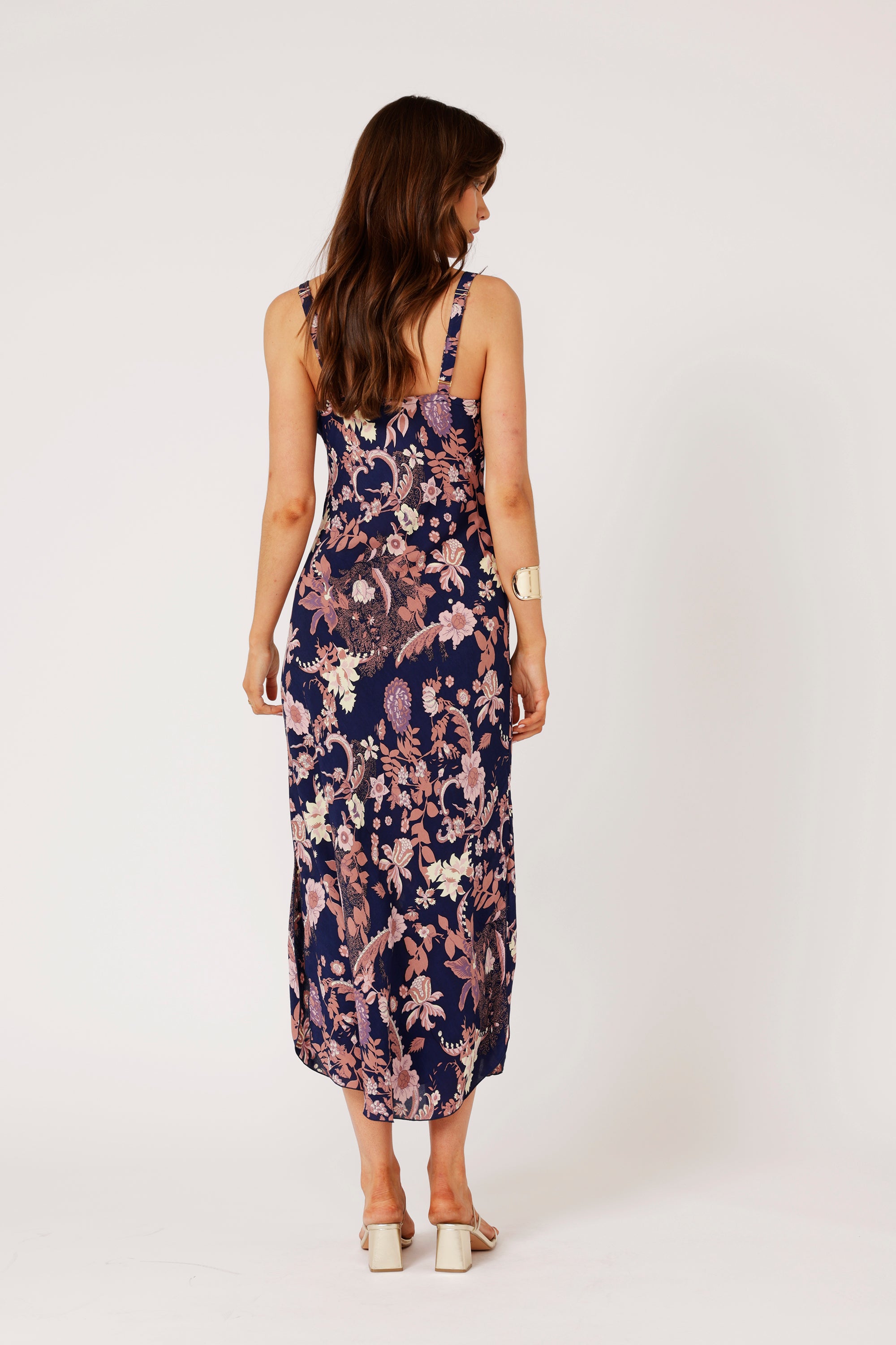 Slip Dress MAXI | Midnight Garden Purple - Saffron Road
