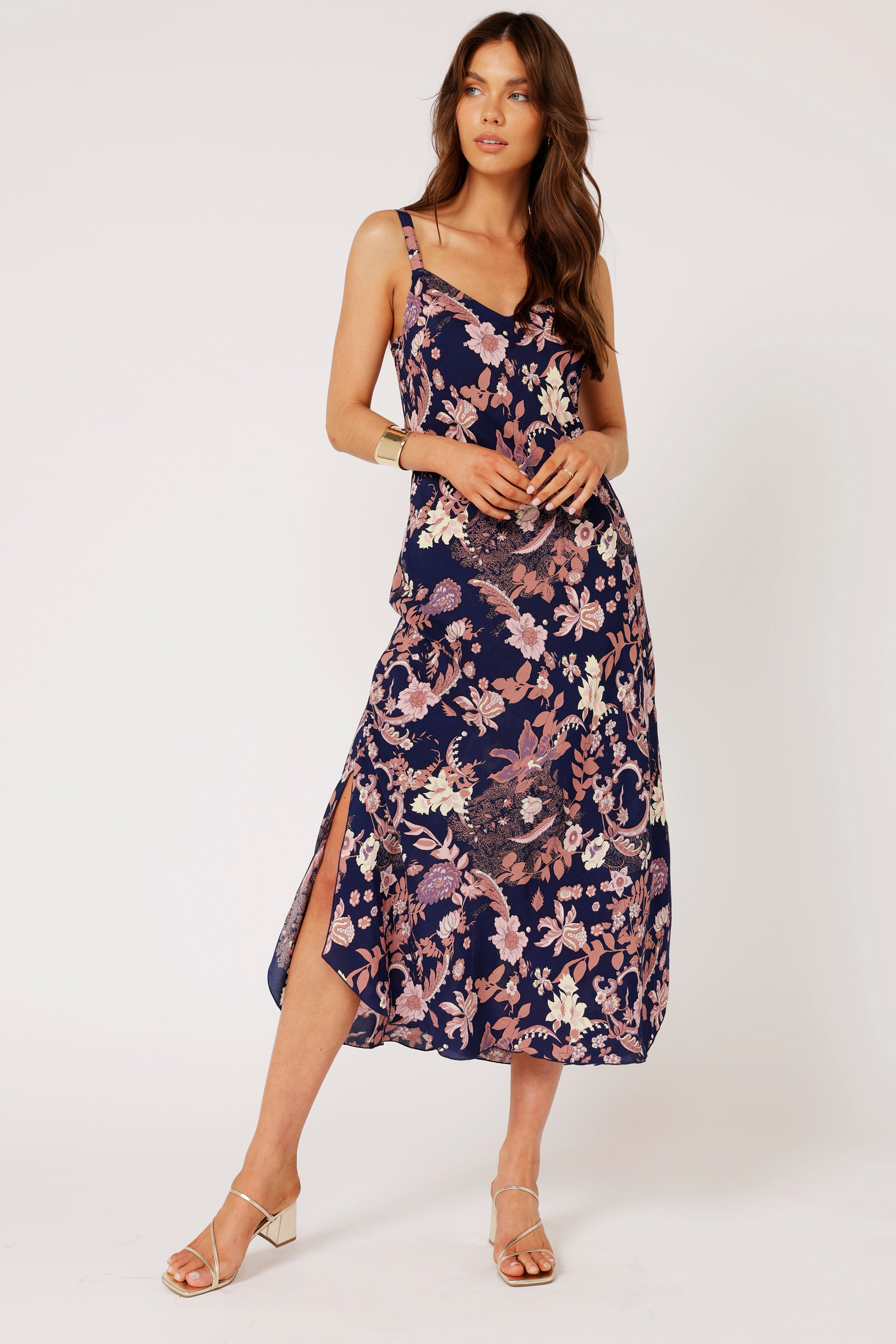 Slip Dress MAXI | Midnight Garden Purple - Saffron Road
