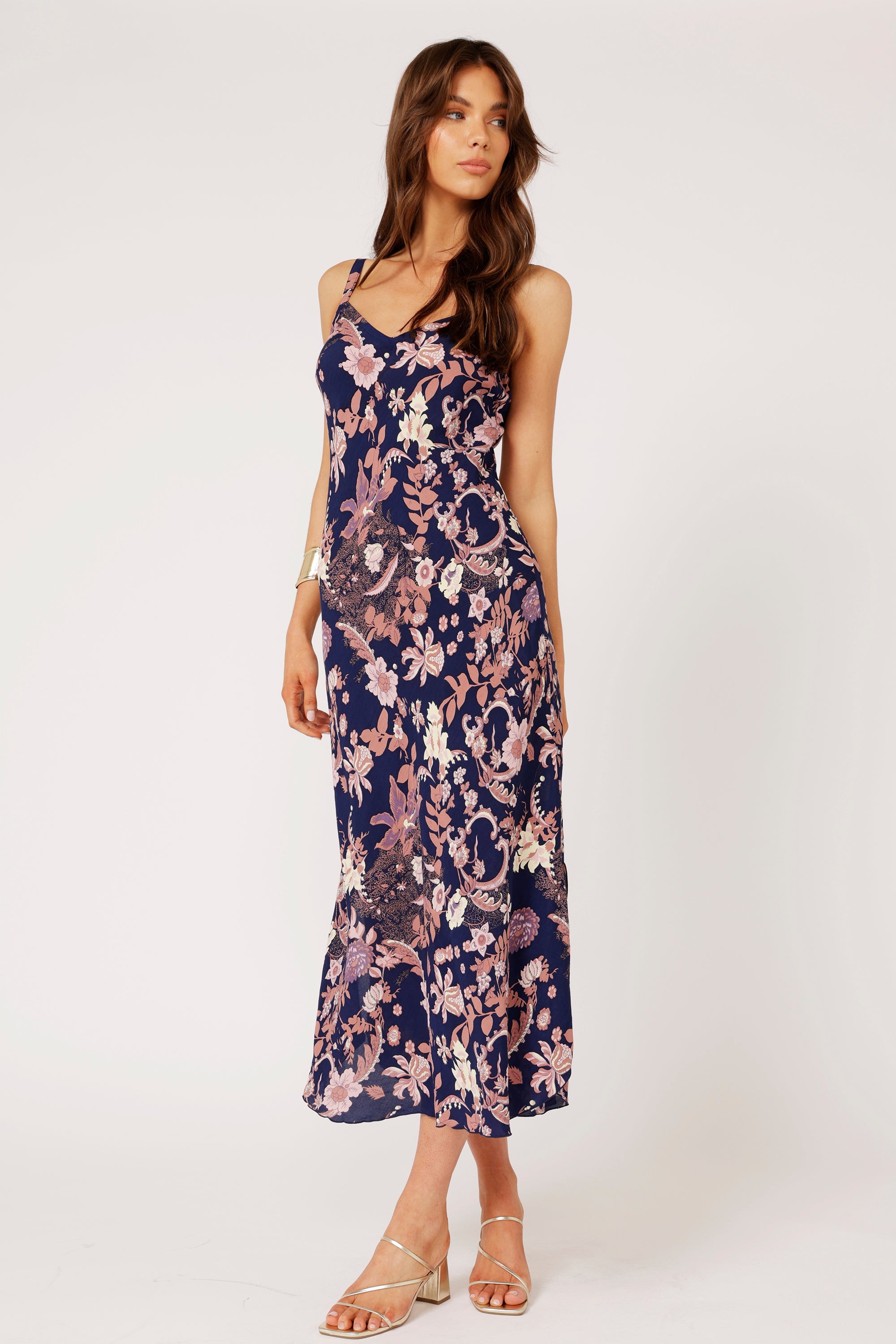 Slip Dress MAXI | Midnight Garden Purple - Saffron Road