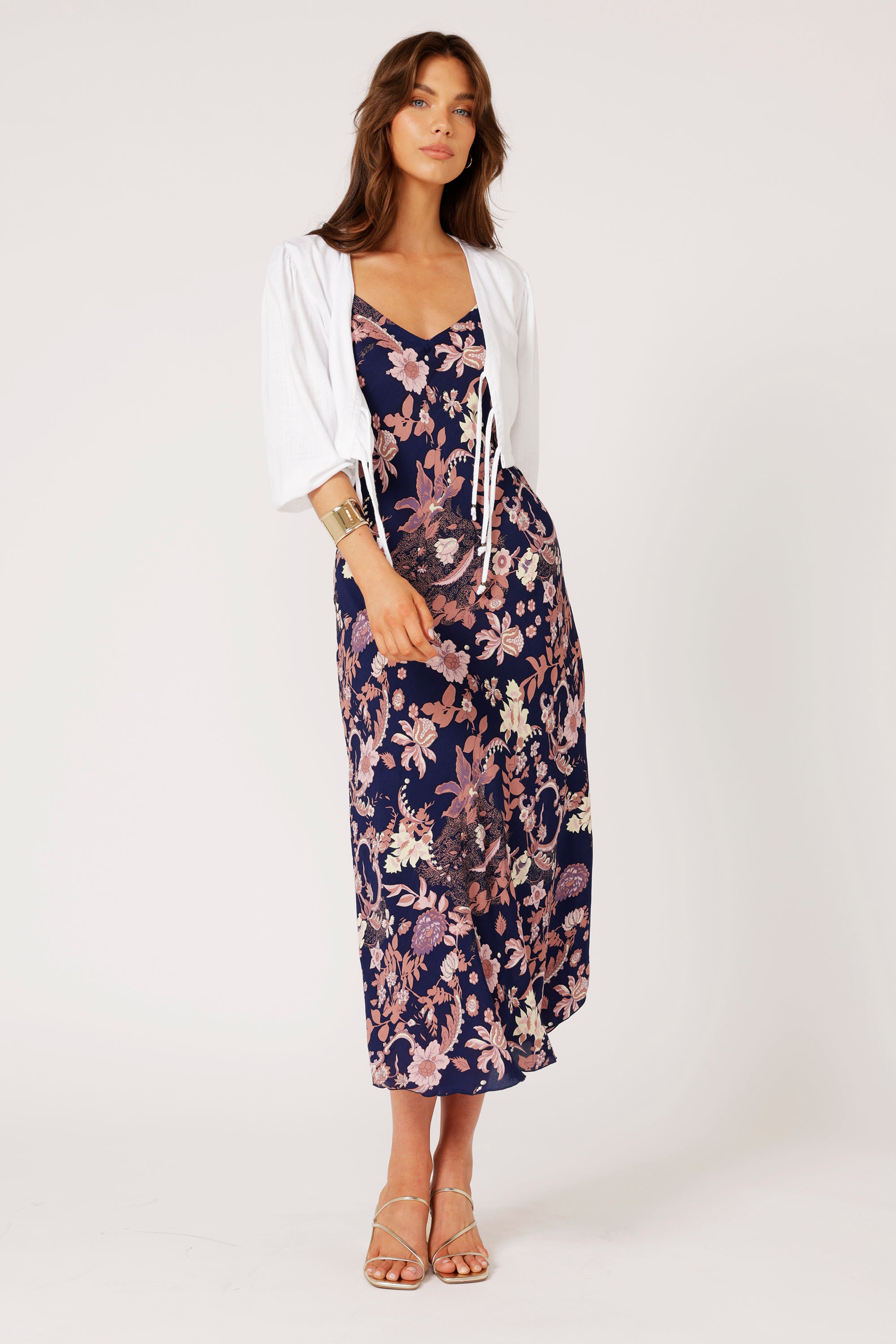 Slip Dress MAXI | Midnight Garden Purple - Saffron Road