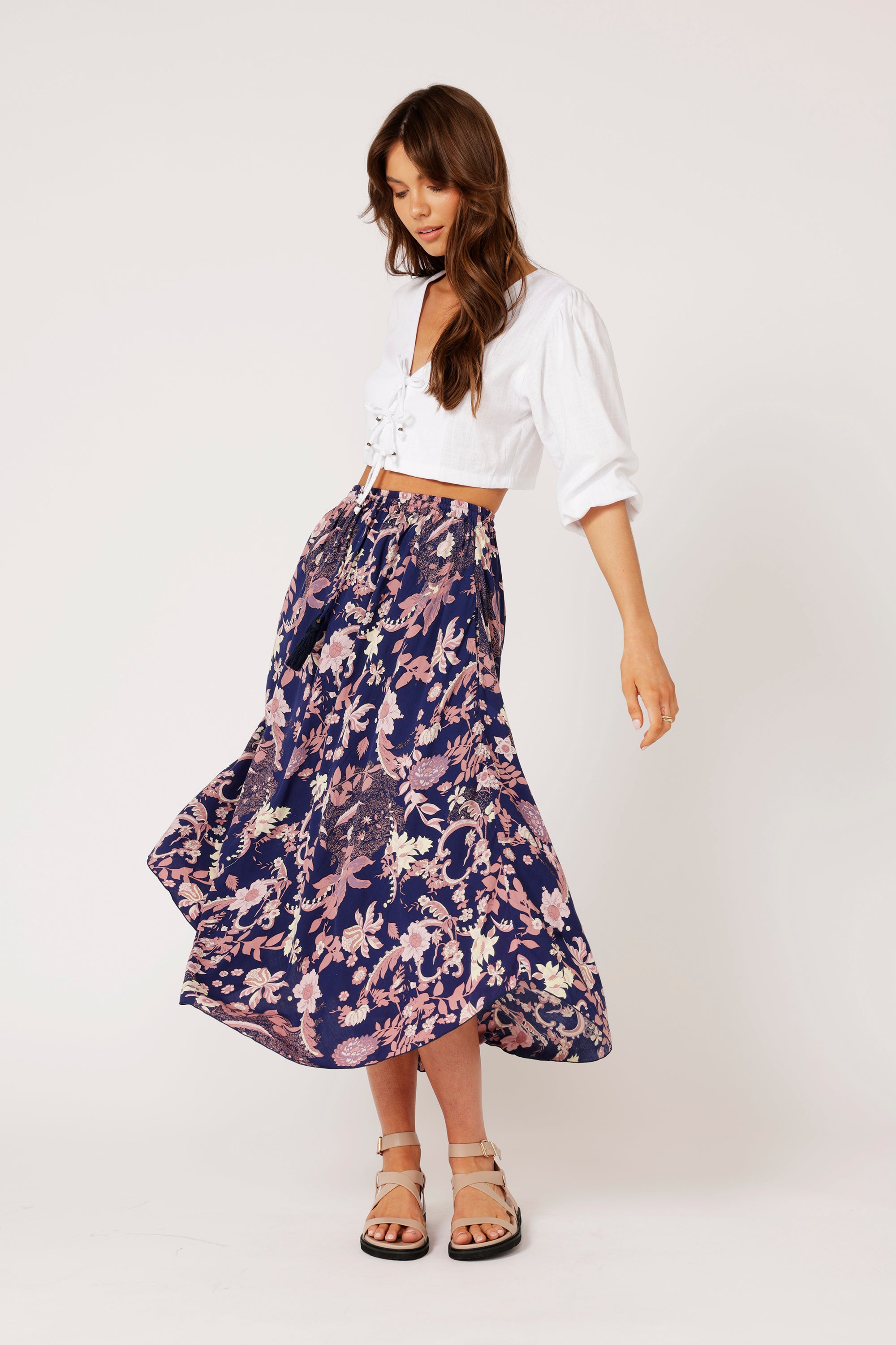 Elsa Skirt | Midnight Garden Purple - Saffron Road