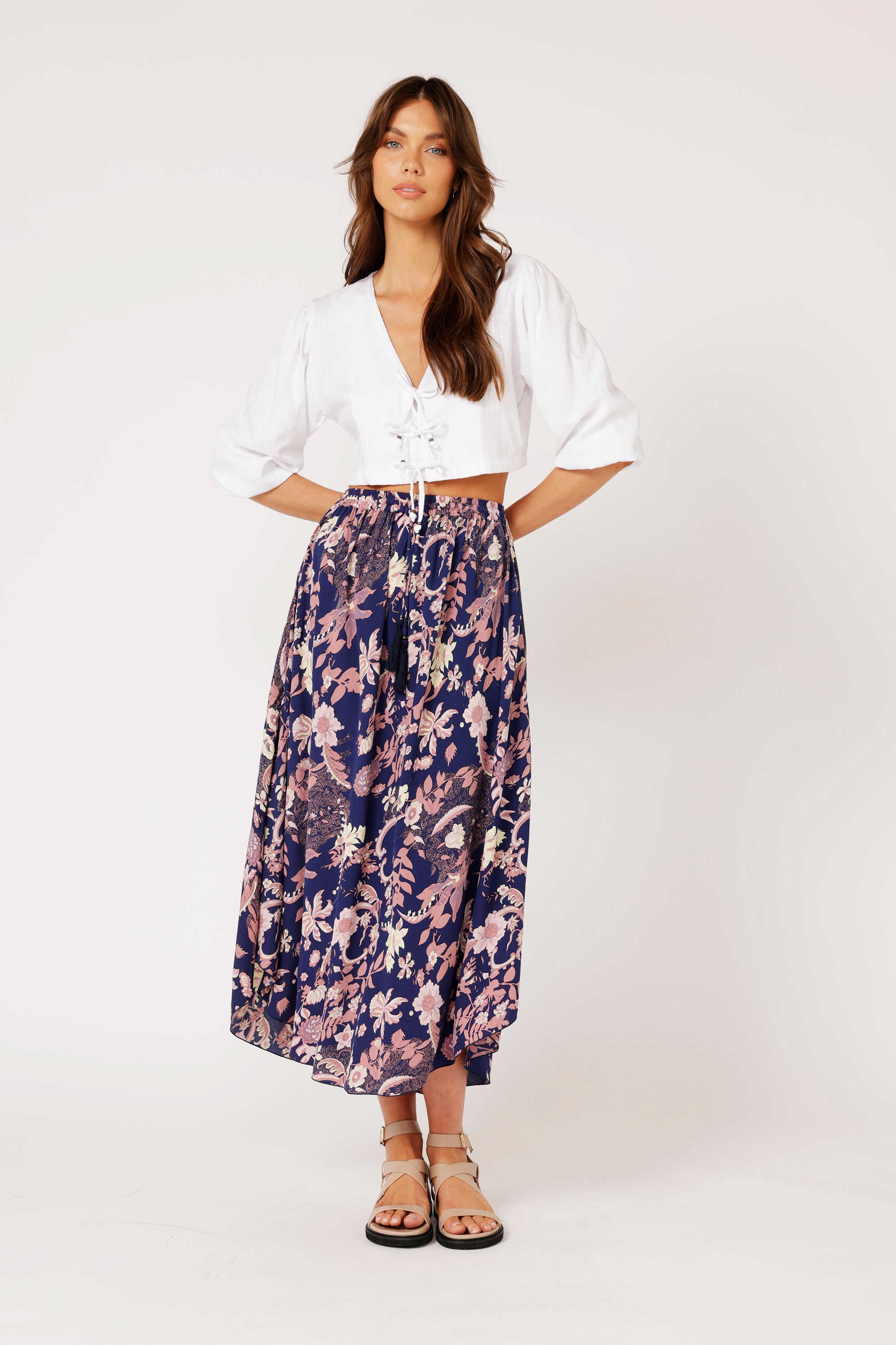 Elsa Skirt | Midnight Garden Purple - Saffron Road