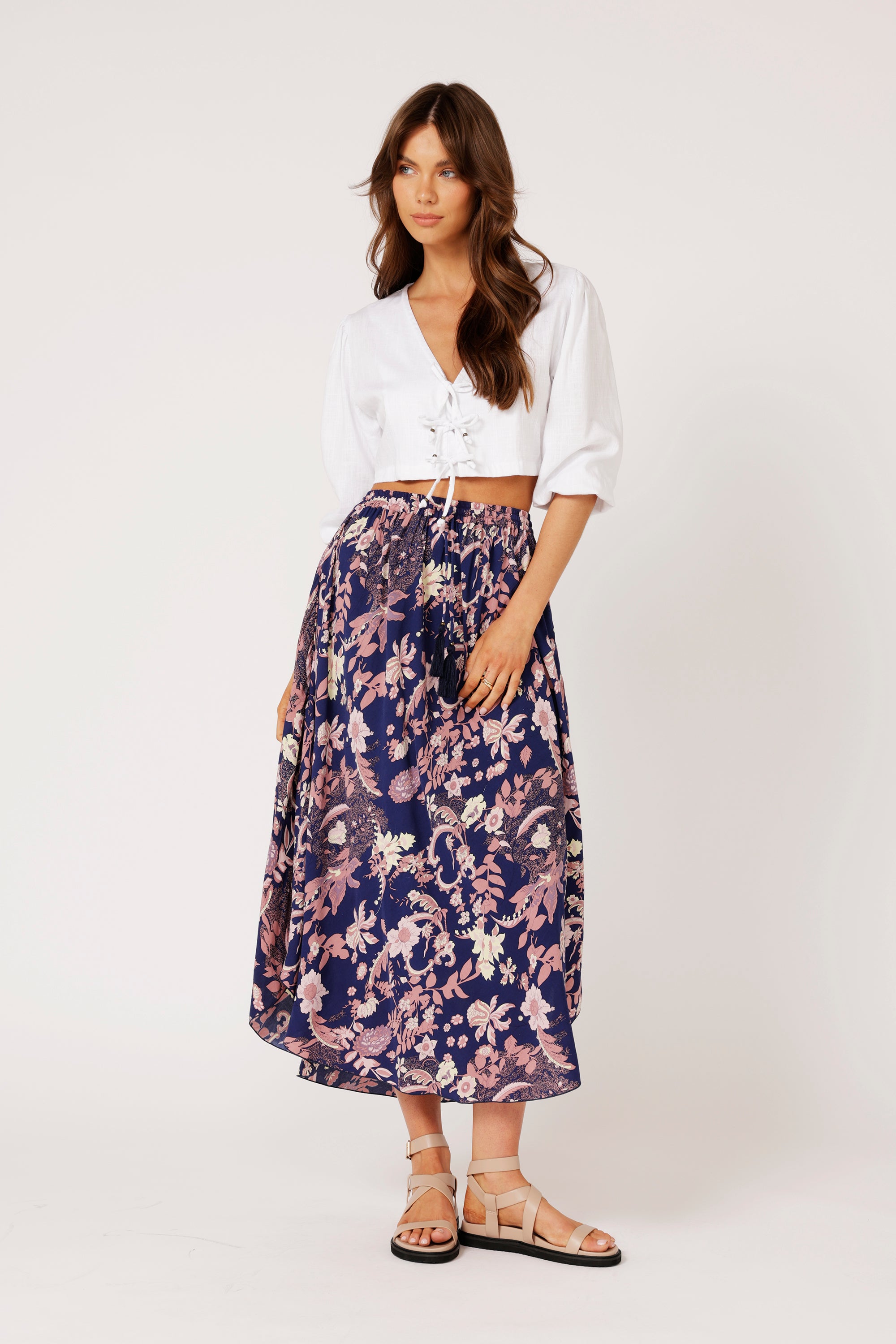 Elsa Skirt | Midnight Garden Purple - Saffron Road