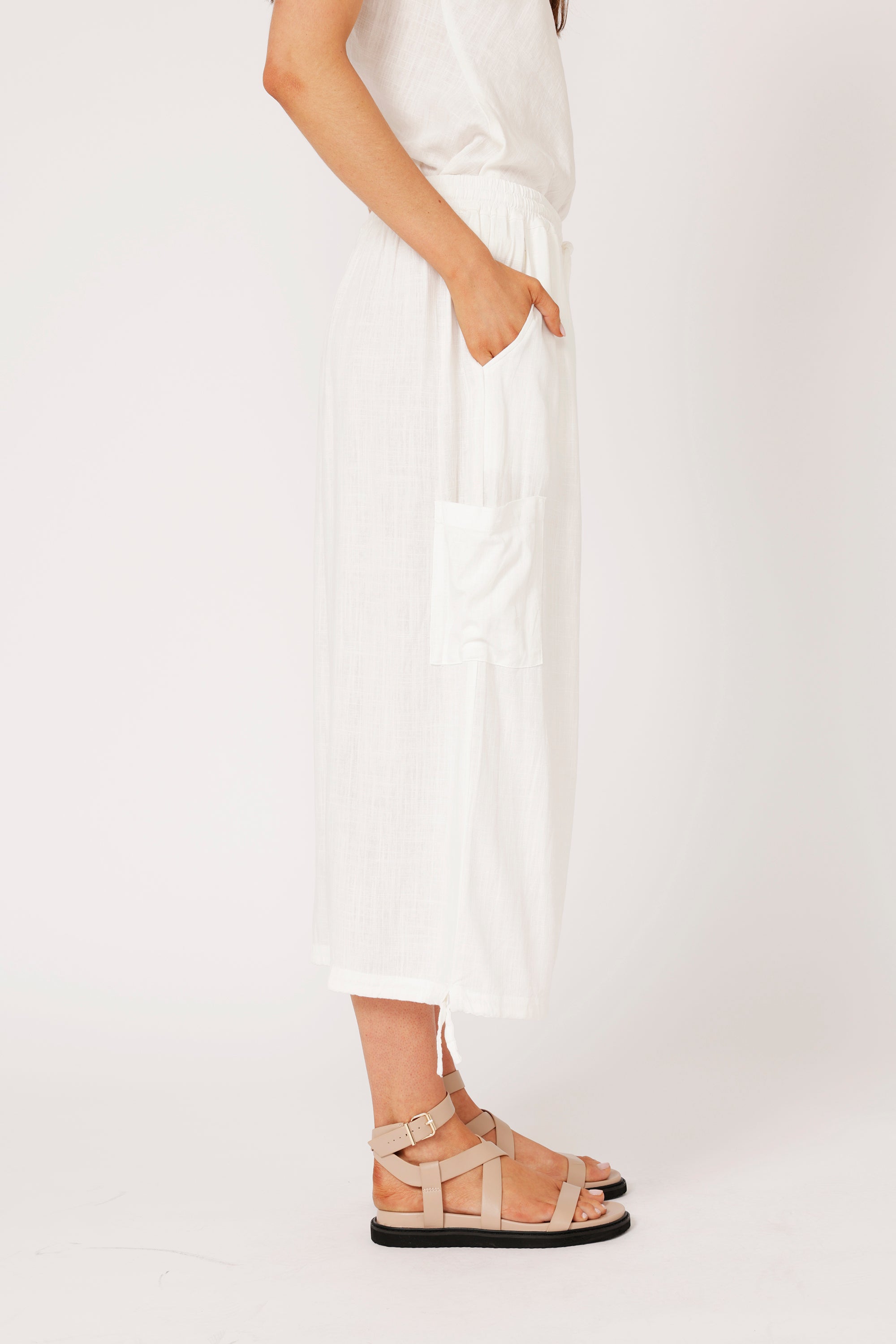 Cargo Pant | Ecru Linen - Saffron Road